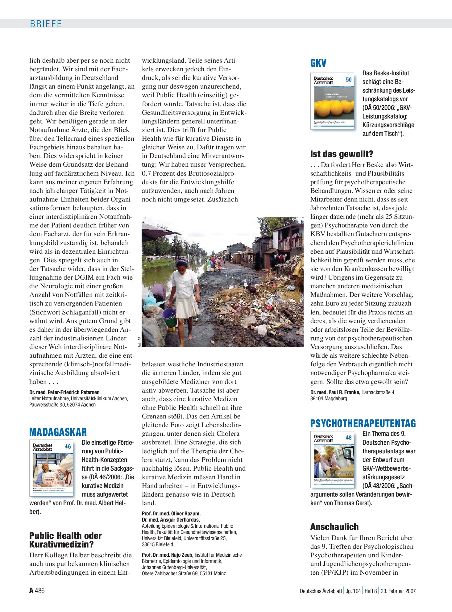 Vorschauseite 1: GKV: Ist das gewollt? – Deutsches Ärzteblatt