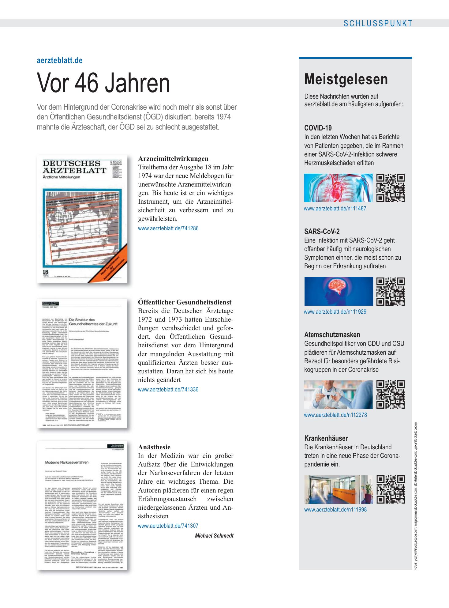 Vorschauseite 1: Meistgelesen – Deutsches Ärzteblatt