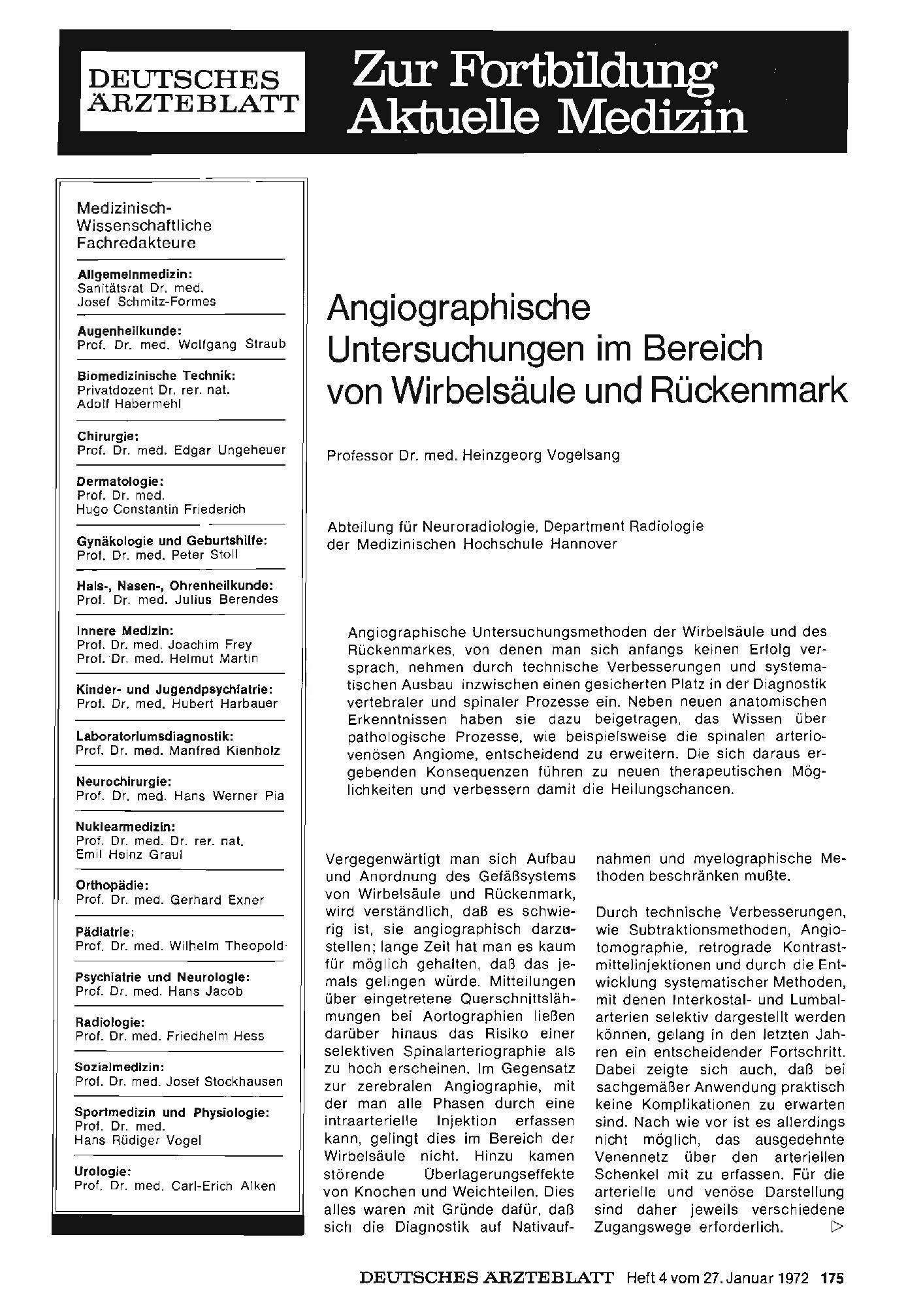 Vorschauseite 1: Angiographische Untersuchungen im Bereich von Wirbelsäule und Rückenmark