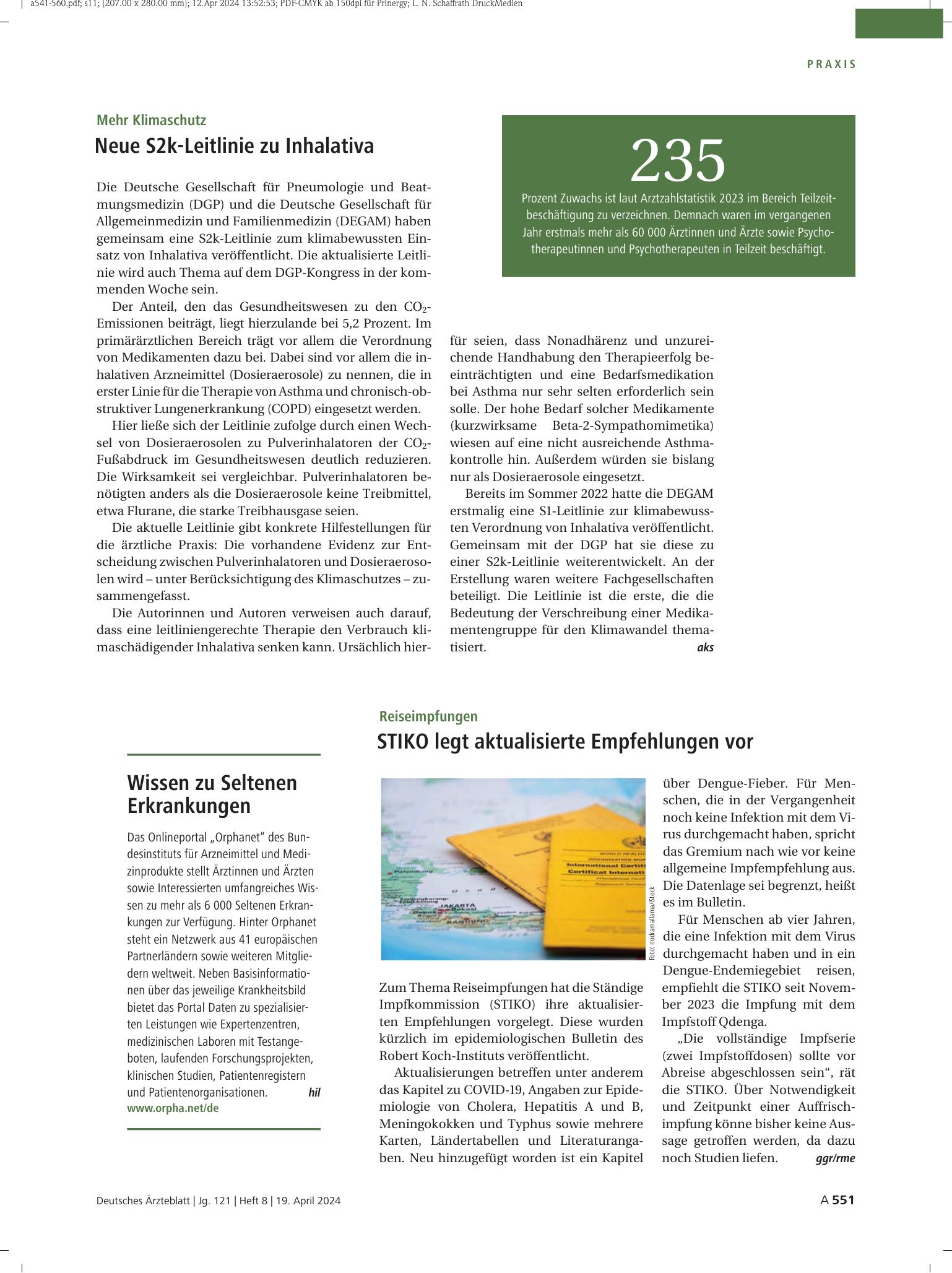 Vorschauseite 1: Zahl der Woche – Deutsches Ärzteblatt