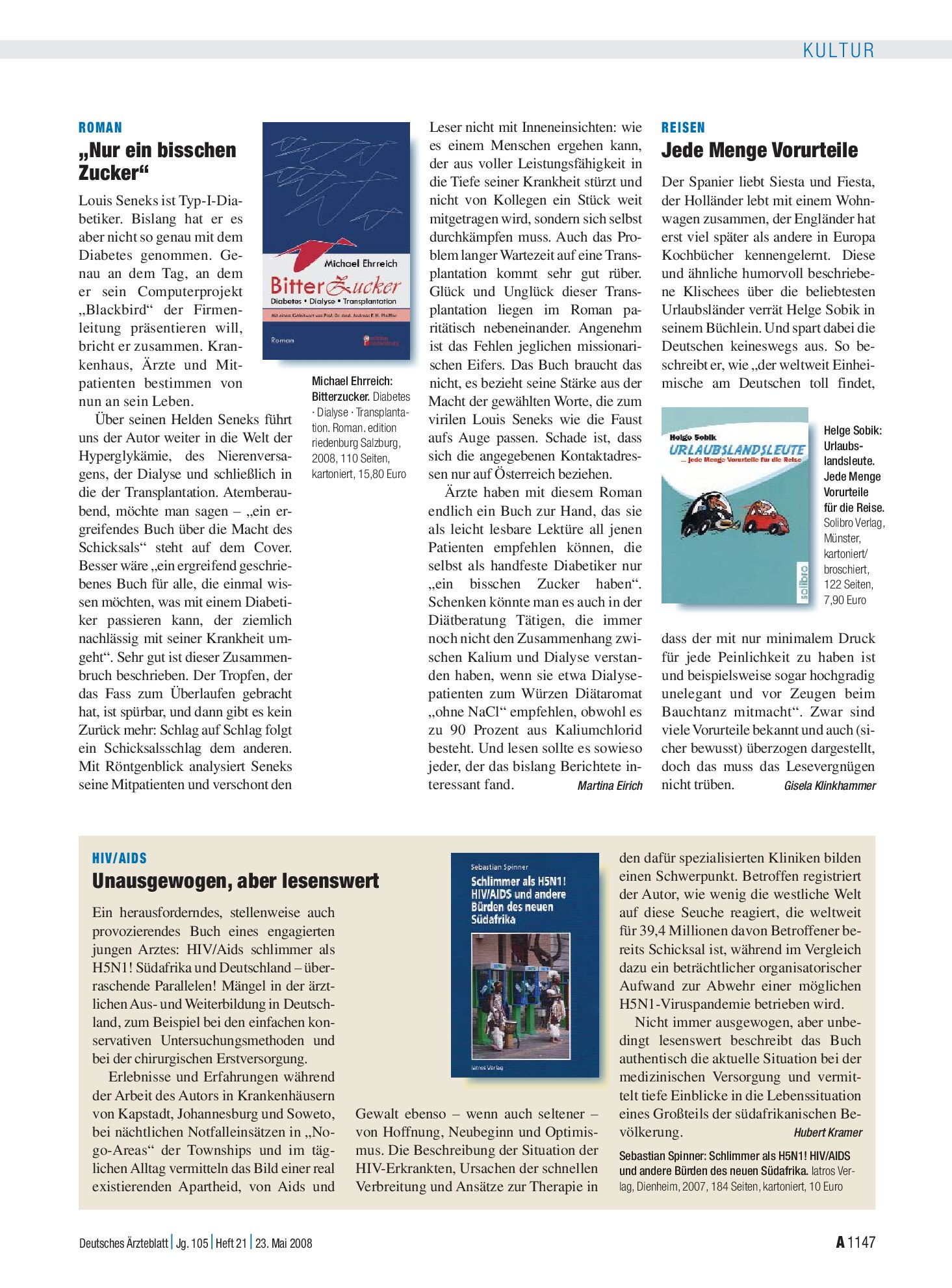 Vorschauseite 1: HIV/Aids: Unausgewogen, aber lesenswert – Deutsches Ärzteblatt