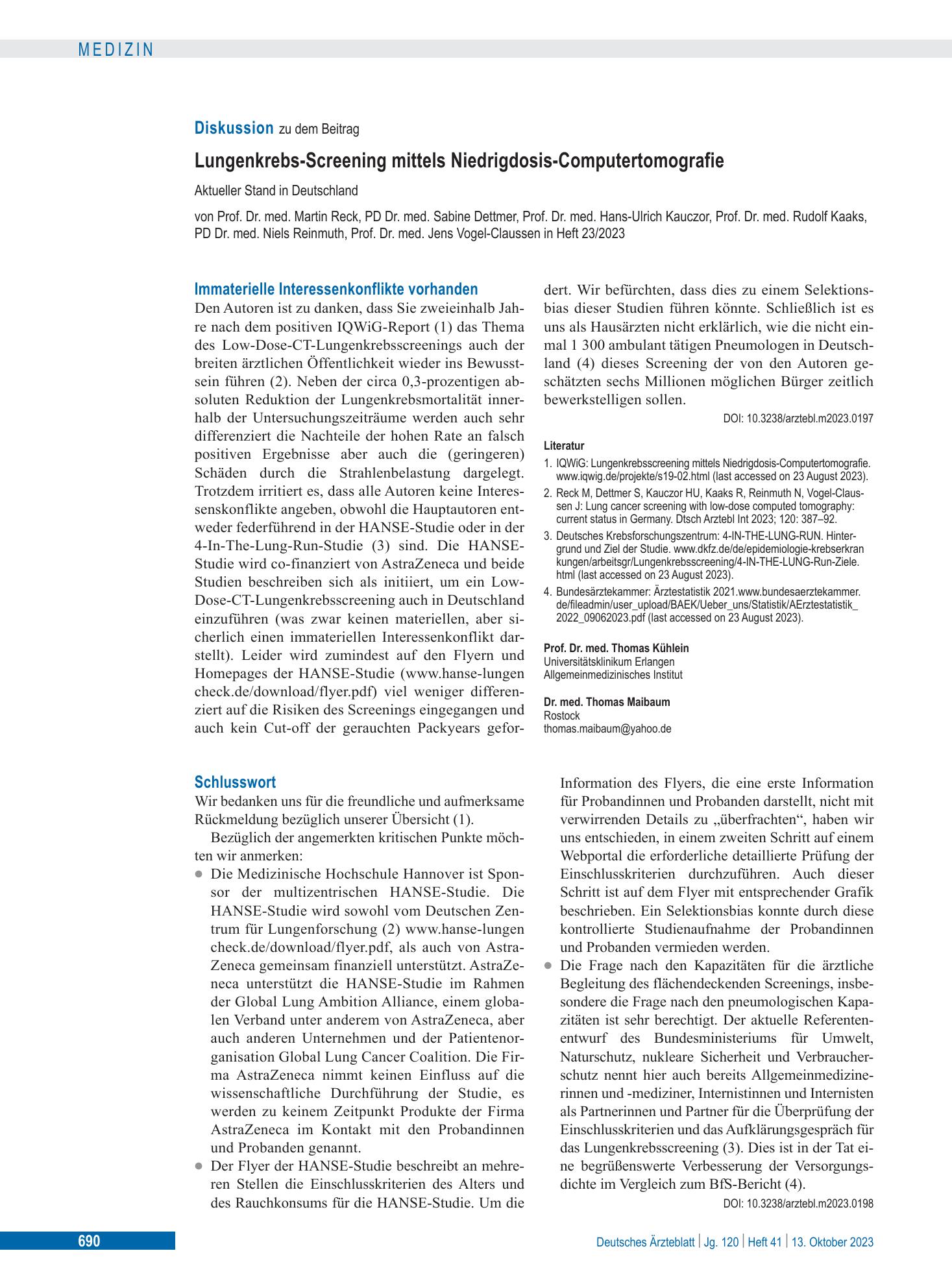 Vorschauseite 1: Schlusswort – Deutsches Ärzteblatt