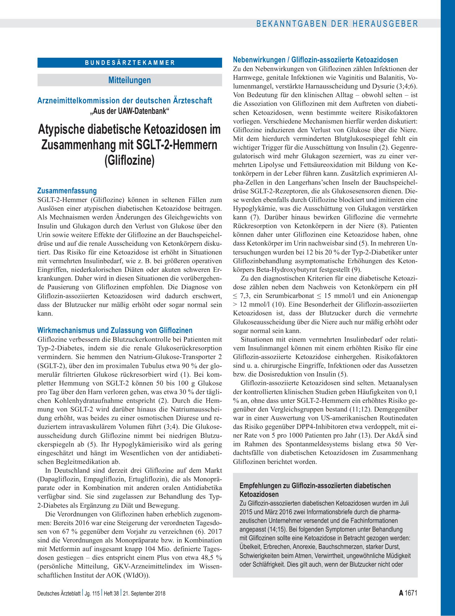 Vorschauseite 1: Arzneimittelkommission der deutschen Ärzteschaft: „Aus der UAW-Datenbank“ – Deutsches Ärzteblatt