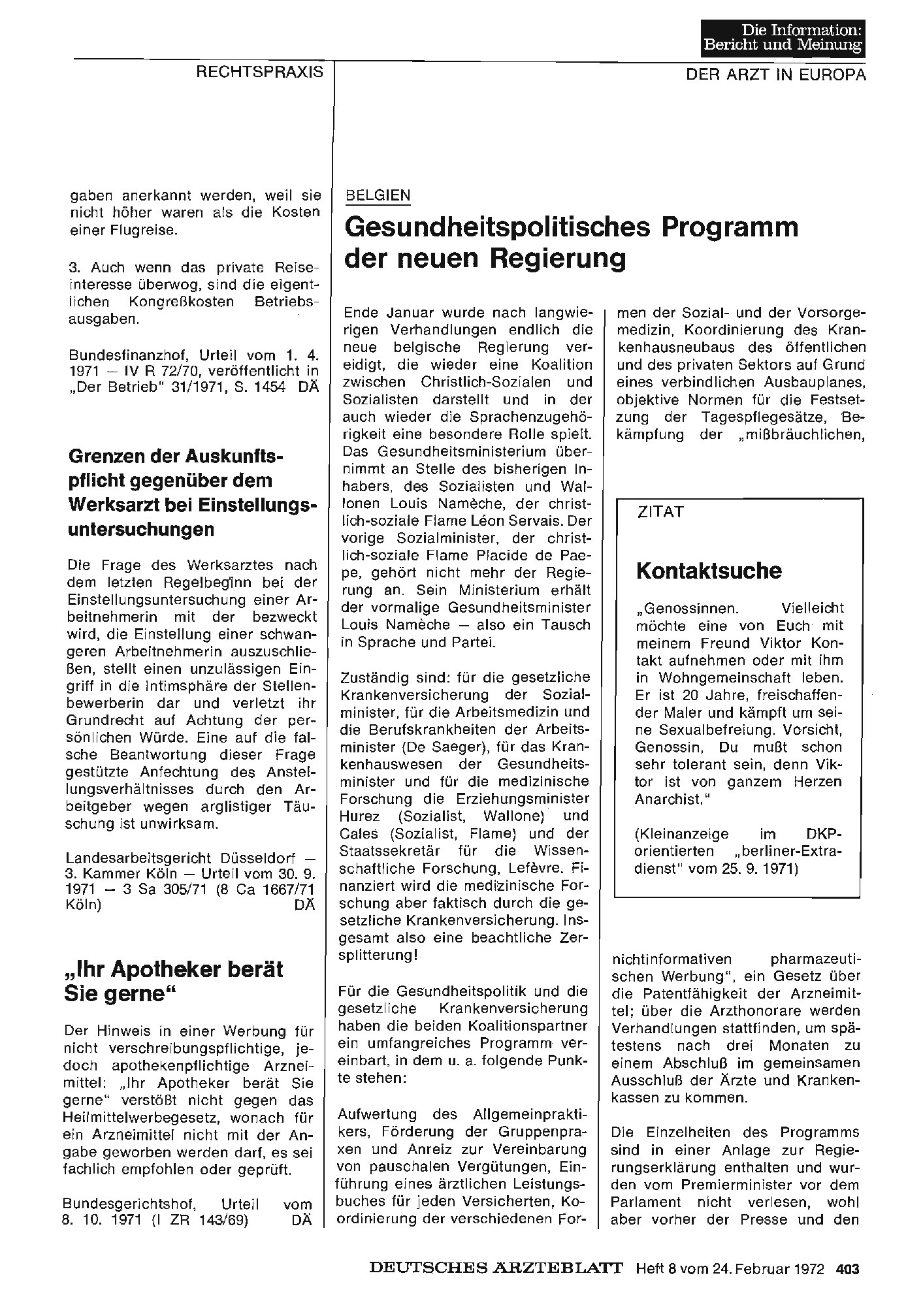 Vorschauseite 1: „Ihr Apotheker berät Sie gerne"
