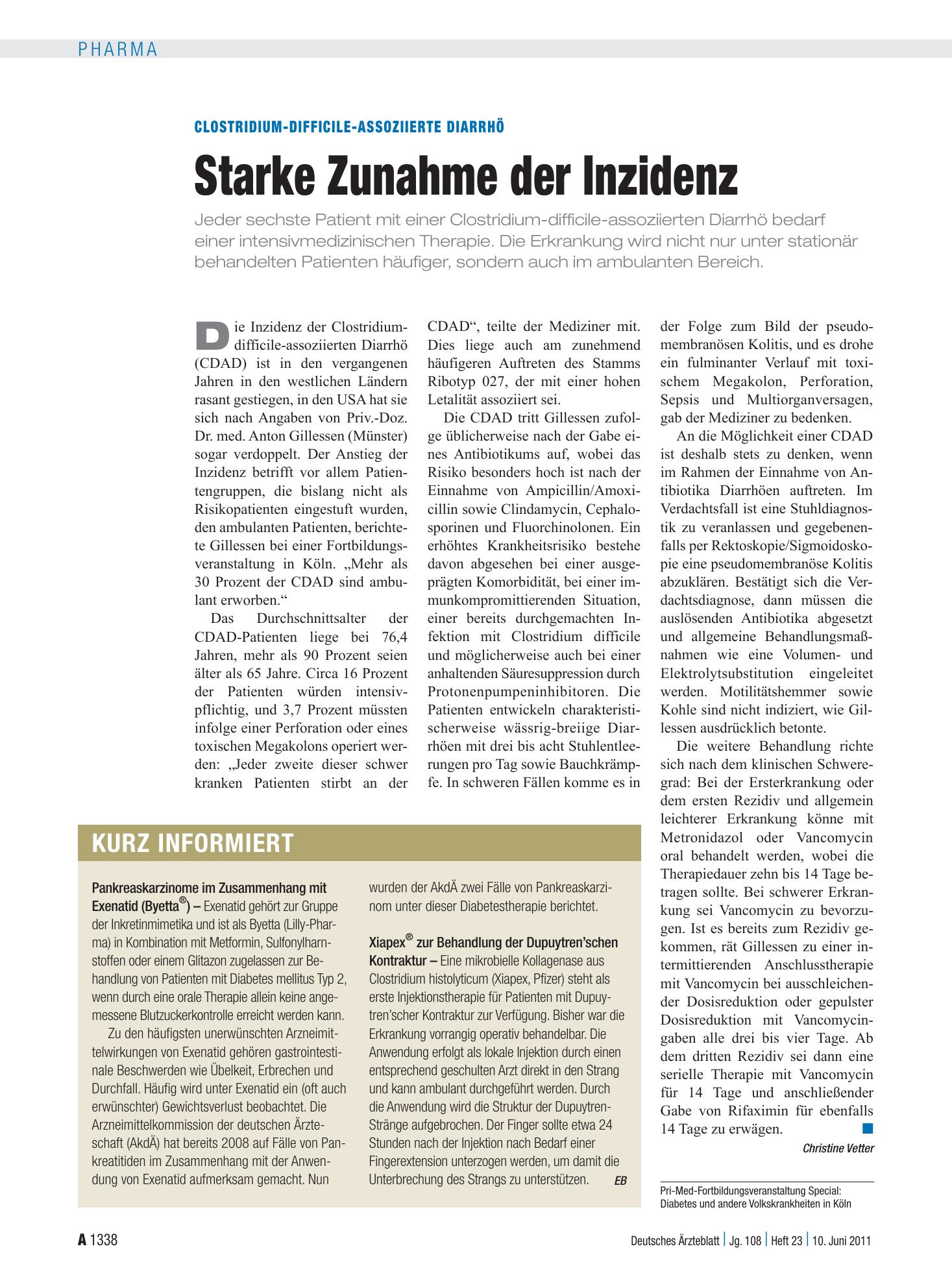Vorschauseite 1: Kurz informiert – Deutsches Ärzteblatt