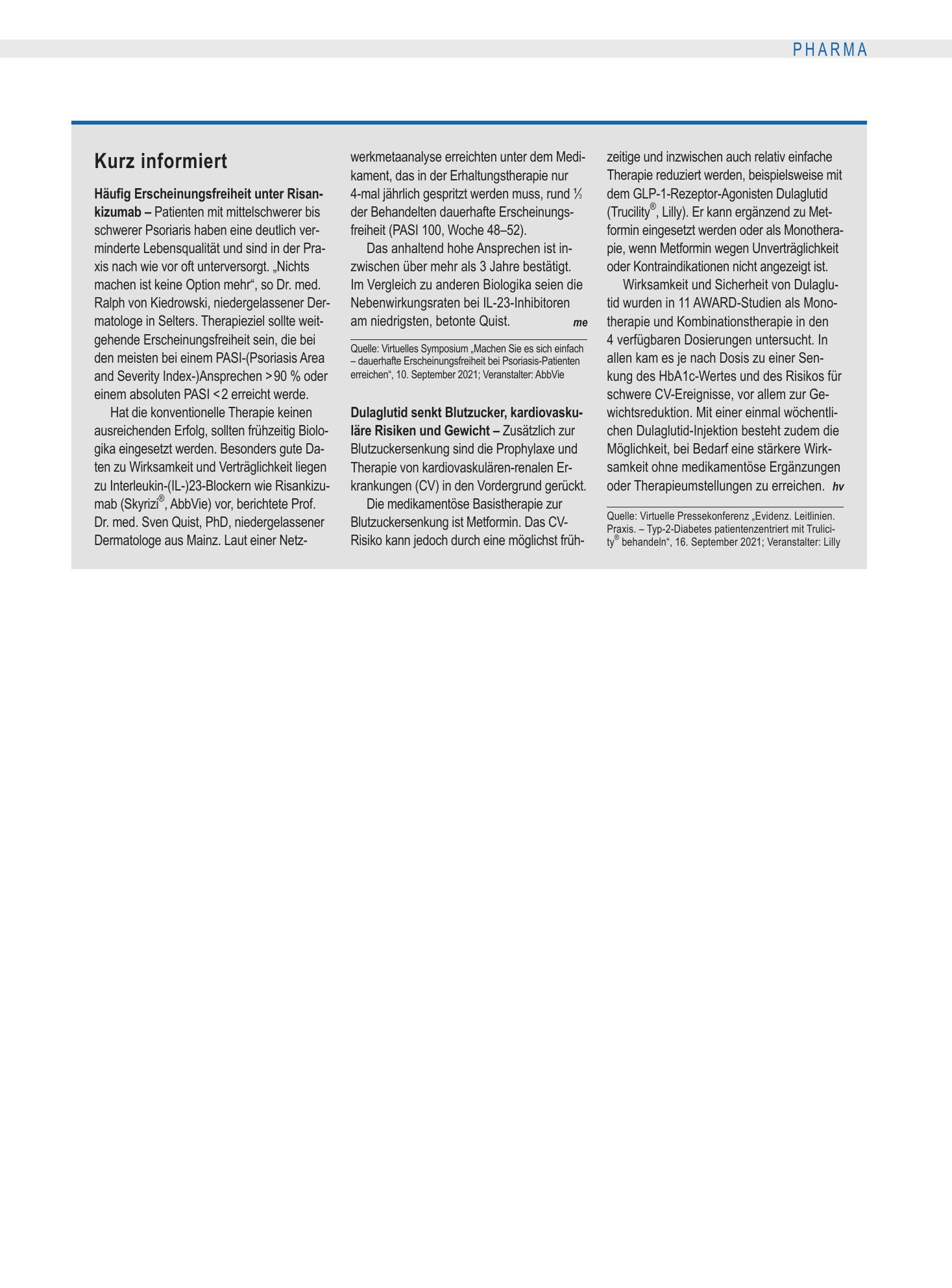 Vorschauseite 1: Kurz informiert – Deutsches Ärzteblatt