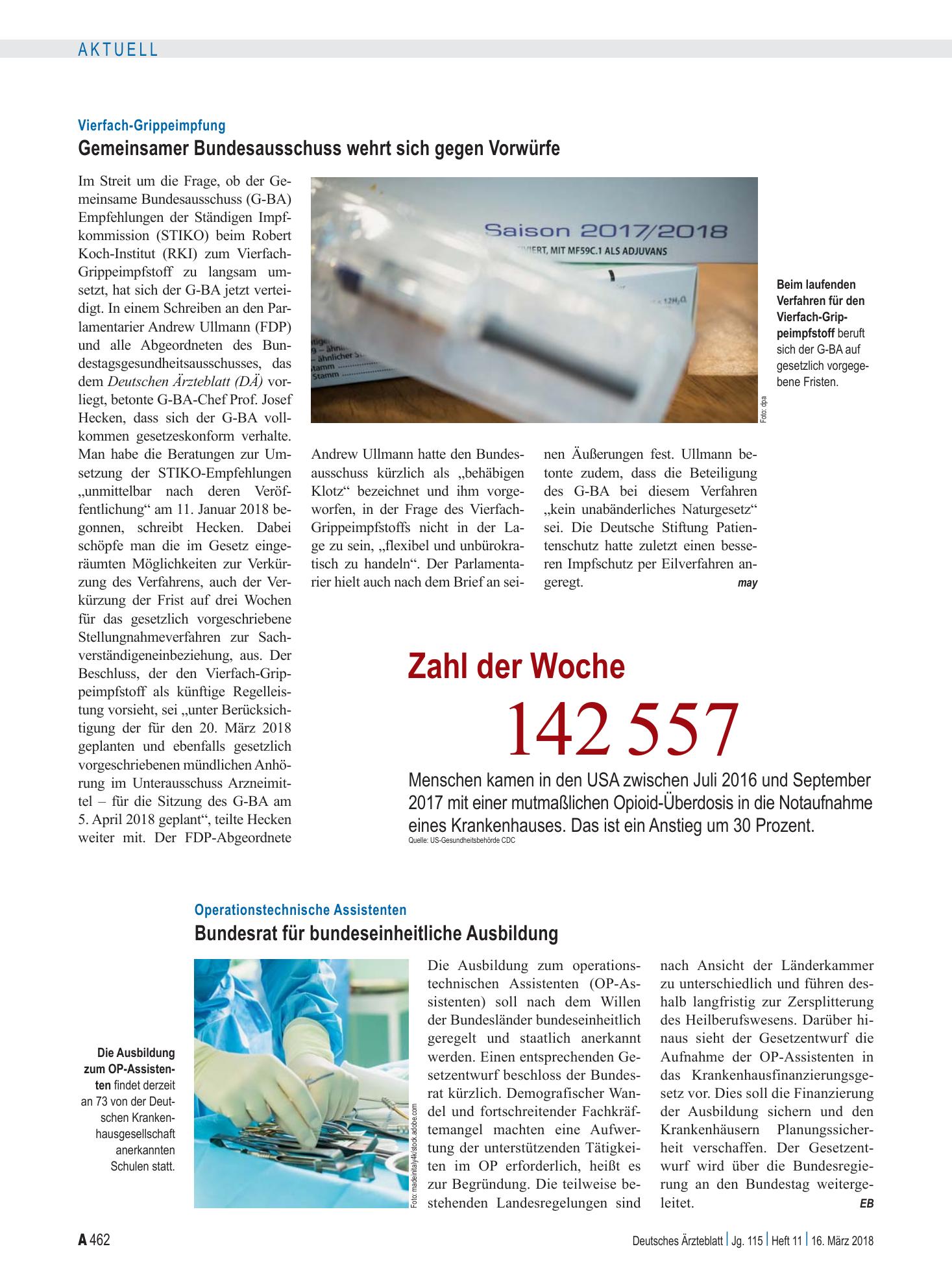 Vorschauseite 1: Zahl der Woche 142 557 – Deutsches Ärzteblatt