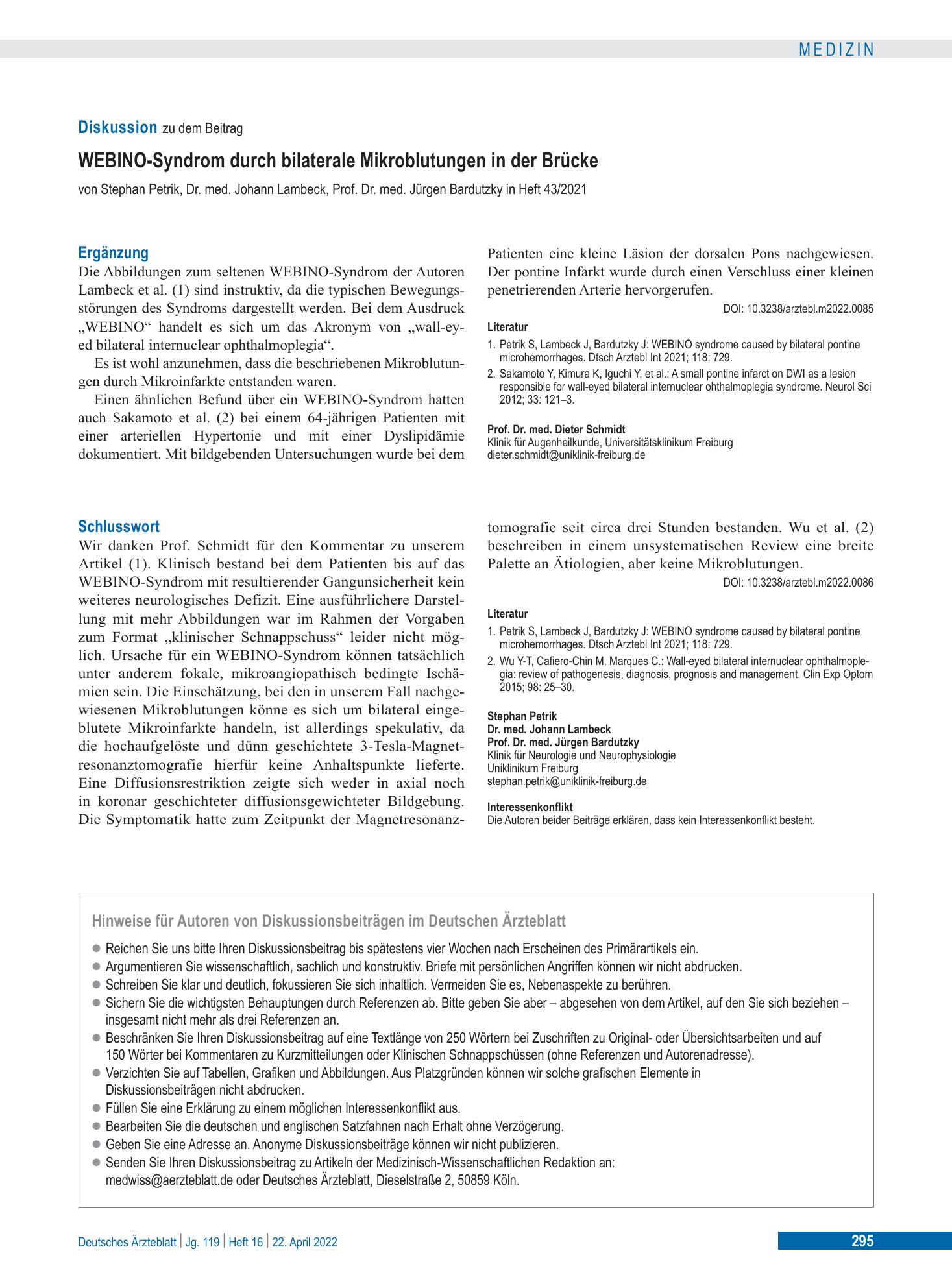 Vorschauseite 1: Schlusswort – Deutsches Ärzteblatt