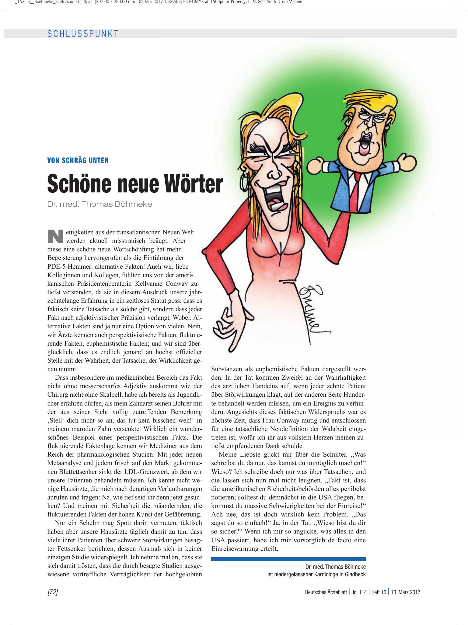 Vorschauseite 1: Von schräg unten: Schöne neue Wörter – Deutsches Ärzteblatt