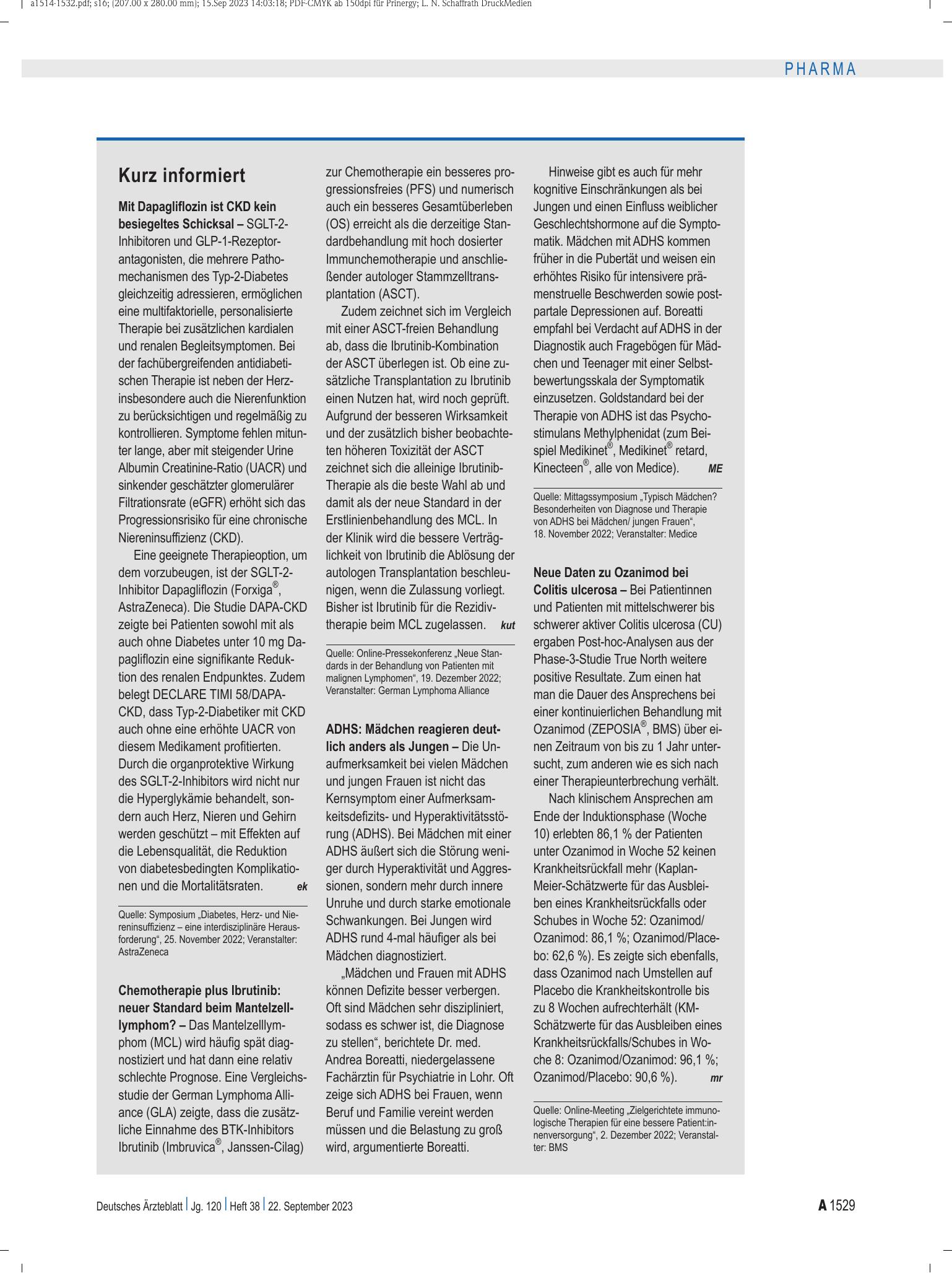 Vorschauseite 1: Kurz informiert – Deutsches Ärzteblatt