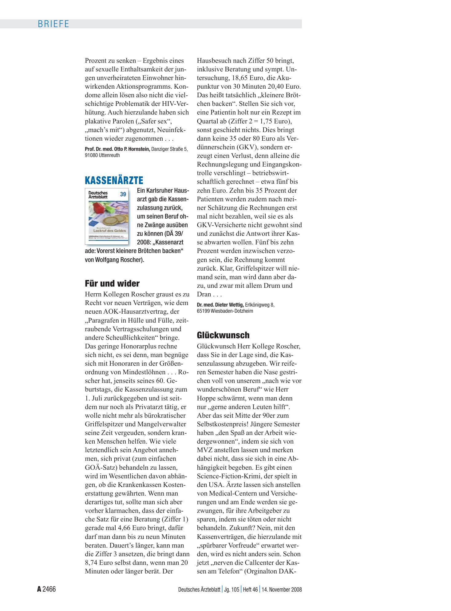 Vorschauseite 1: Kassenärzte: Glückwunsch – Deutsches Ärzteblatt