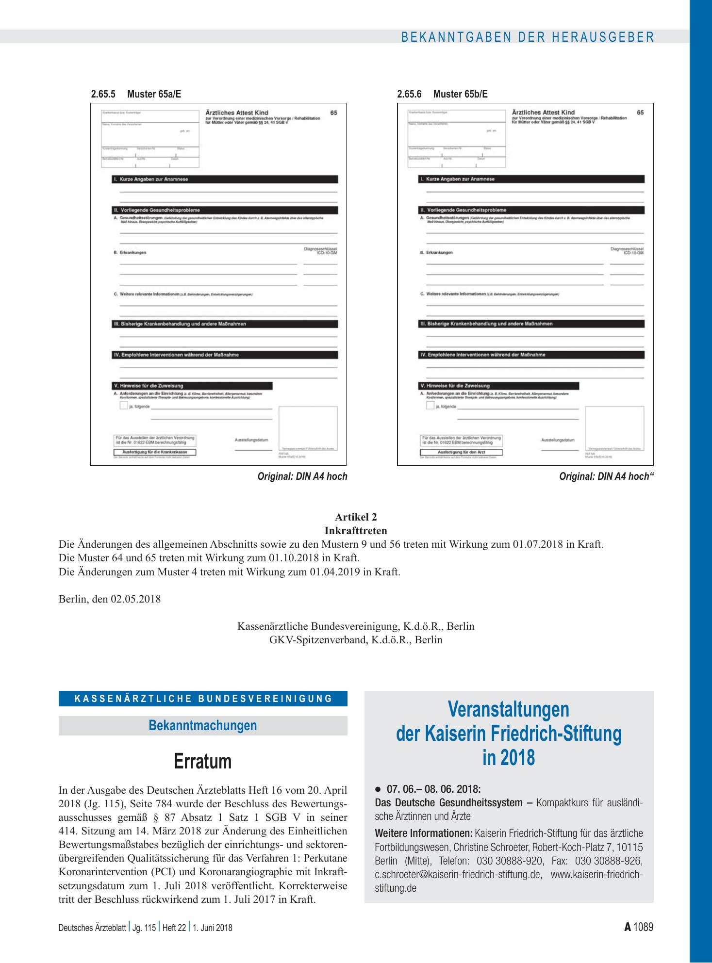Vorschauseite 1: Erratum – Deutsches Ärzteblatt