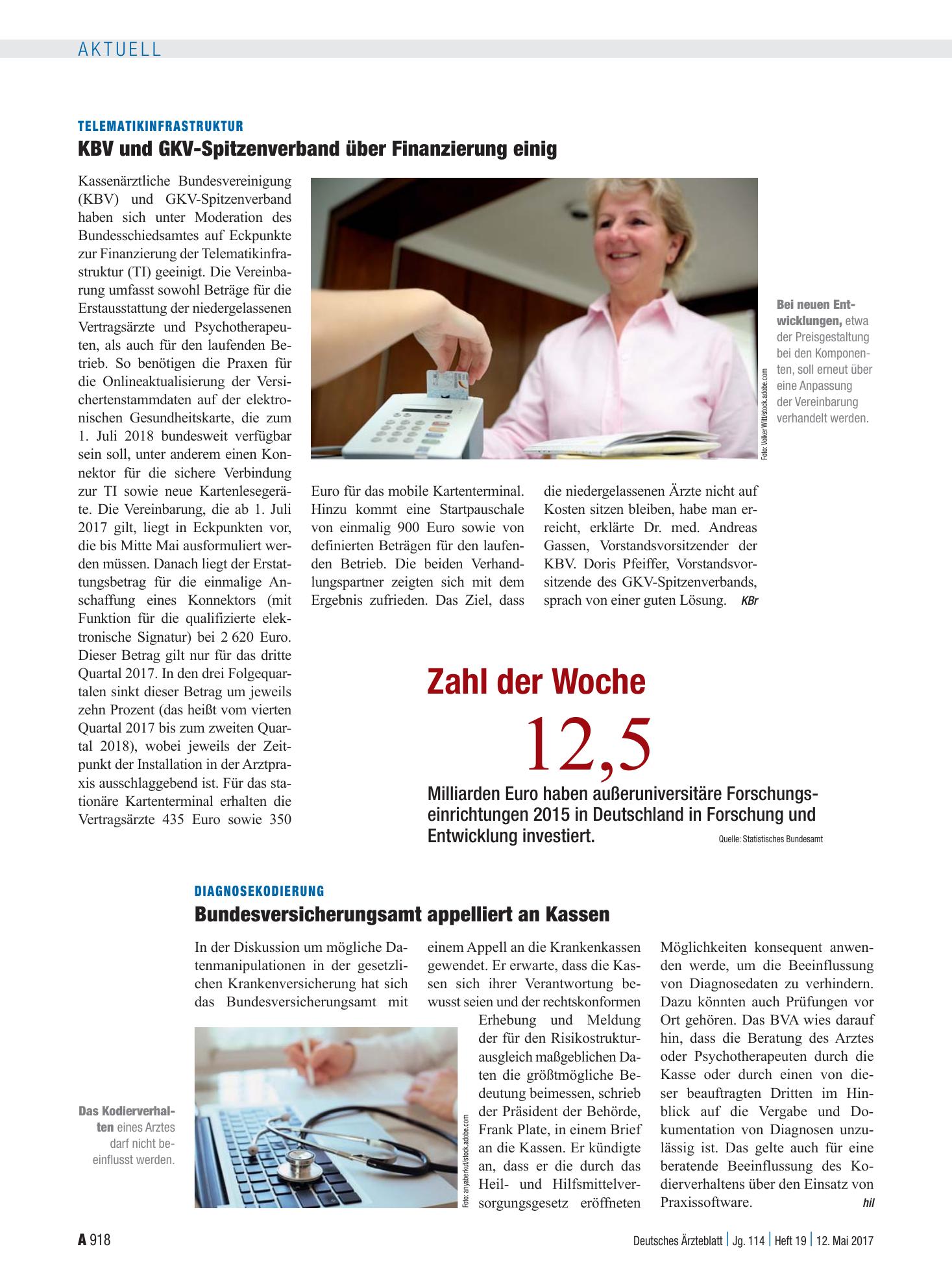 Vorschauseite 1: Zahl der Woche 12,5 – Deutsches Ärzteblatt