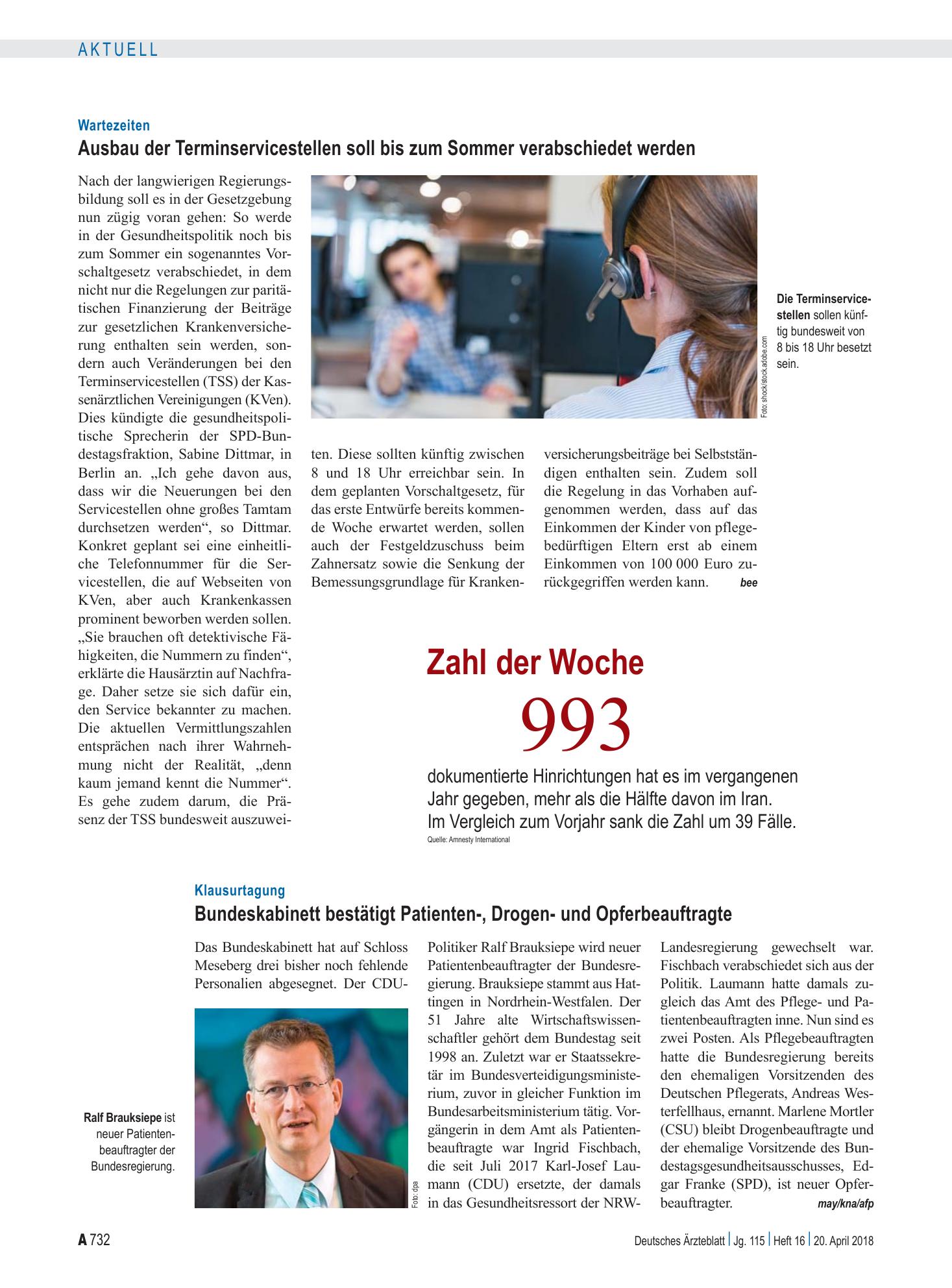 Vorschauseite 1: Zahl der Woche 993 – Deutsches Ärzteblatt