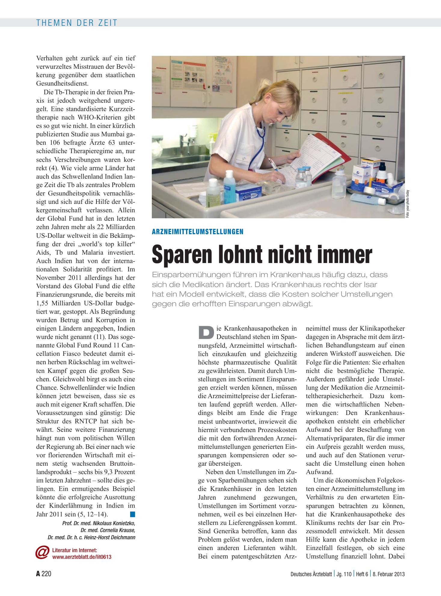 Vorschauseite 1: Arzneimittelumstellungen: Sparen lohnt nicht immer – Deutsches Ärzteblatt
