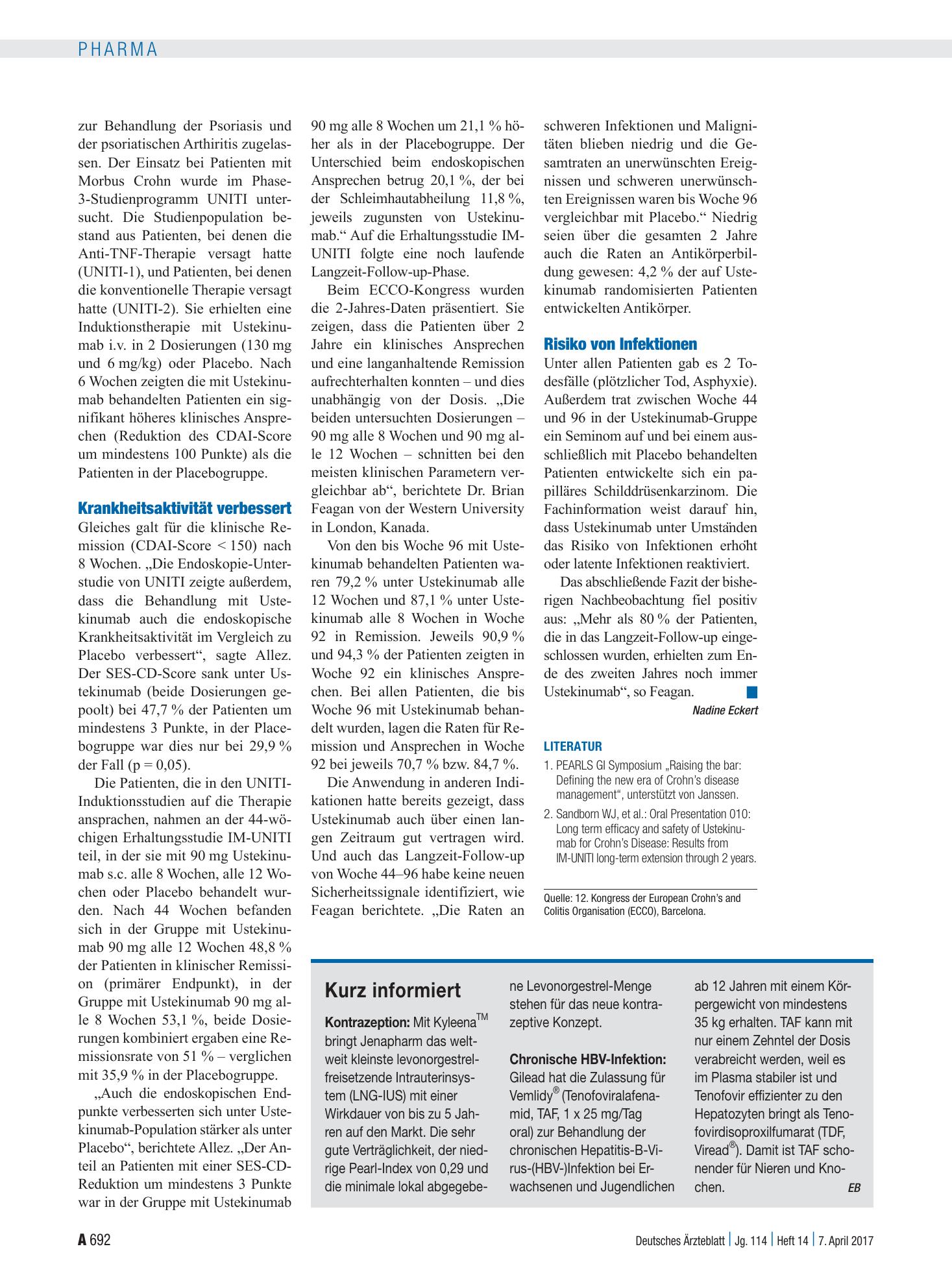 Vorschauseite 1: Kurz informiert – Deutsches Ärzteblatt