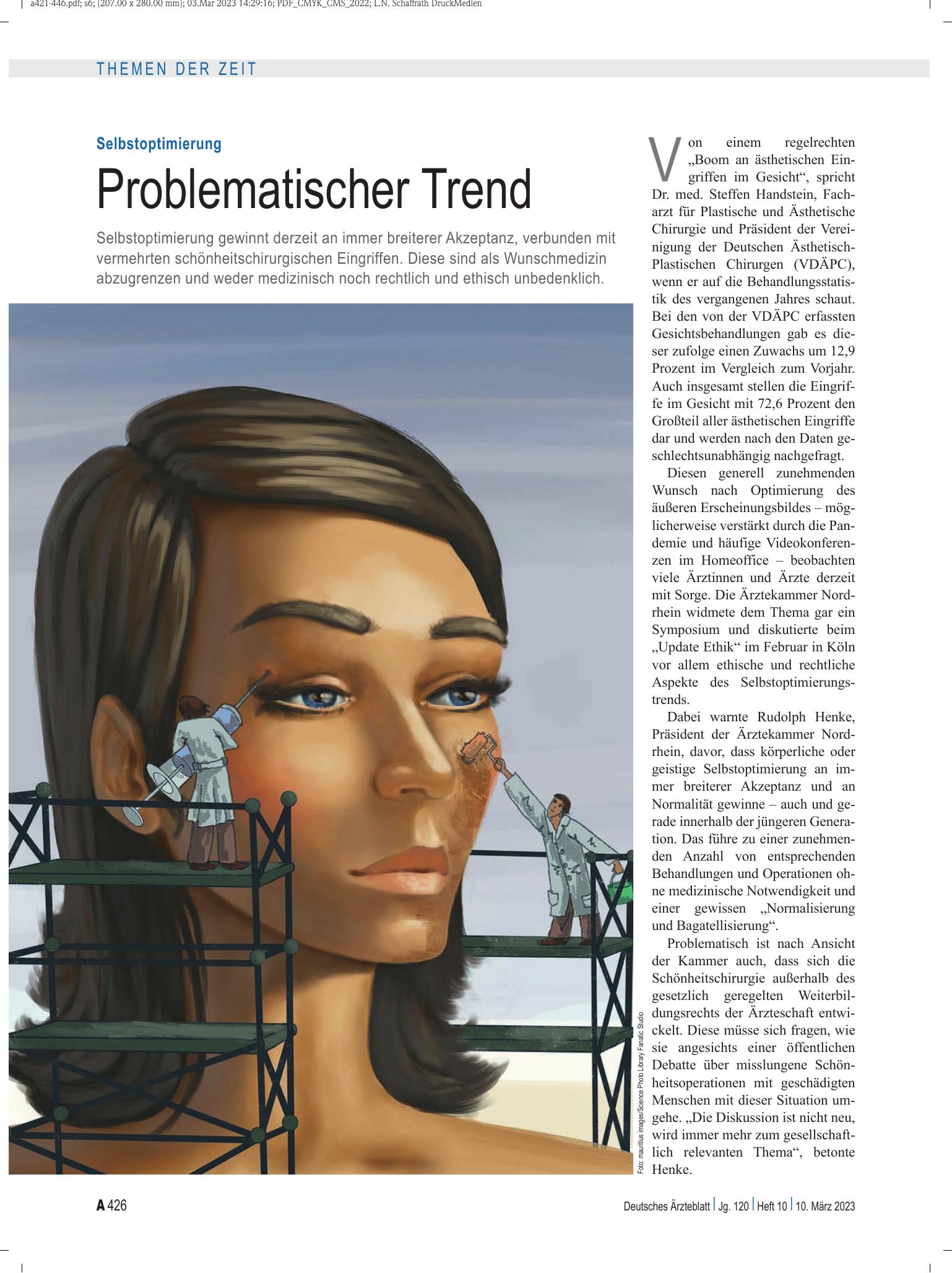 Vorschauseite 1: Selbstoptimierung: Problematischer Trend – Deutsches Ärzteblatt