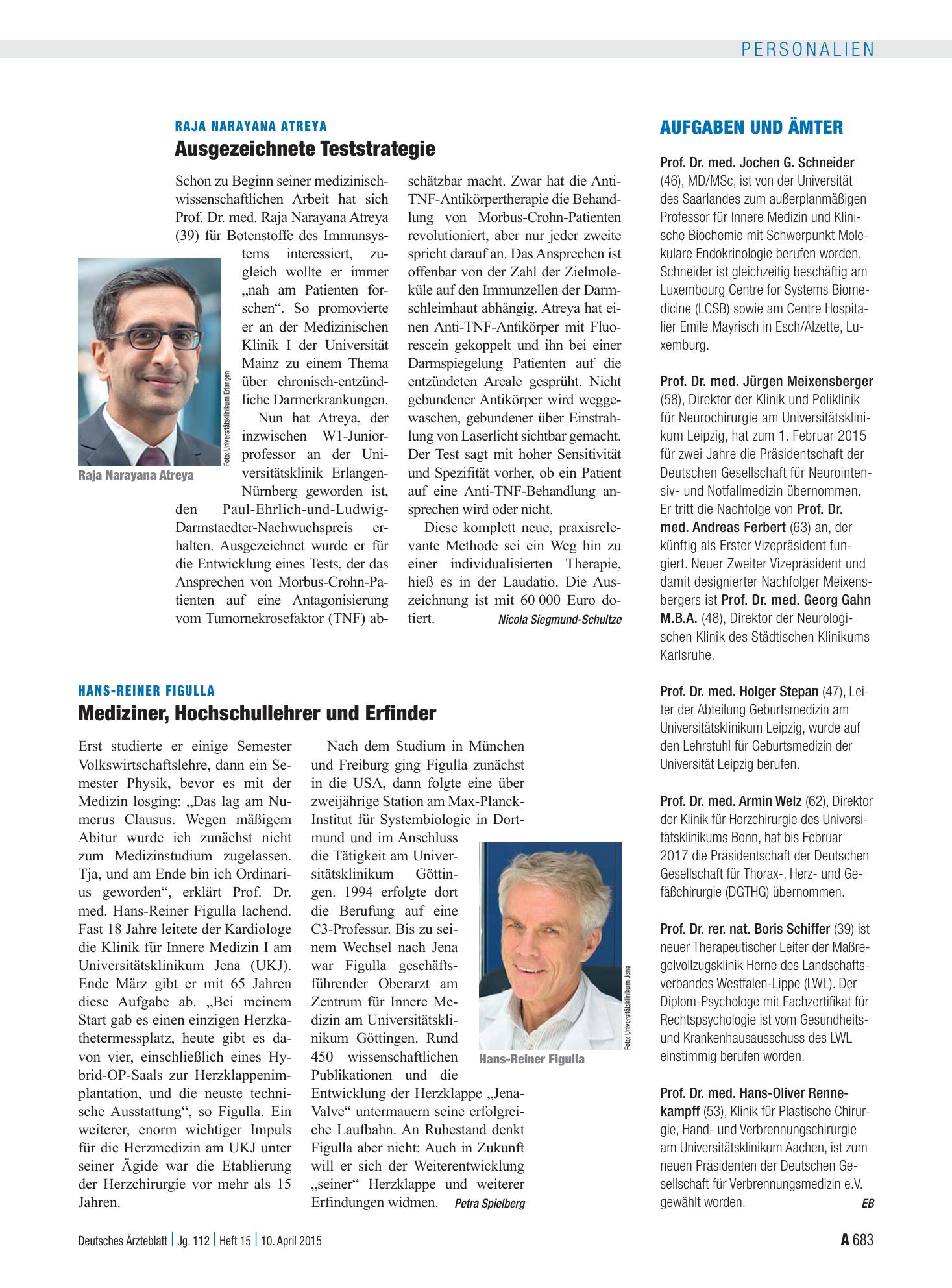 Vorschauseite 1: Aufgaben und Ämter – Deutsches Ärzteblatt