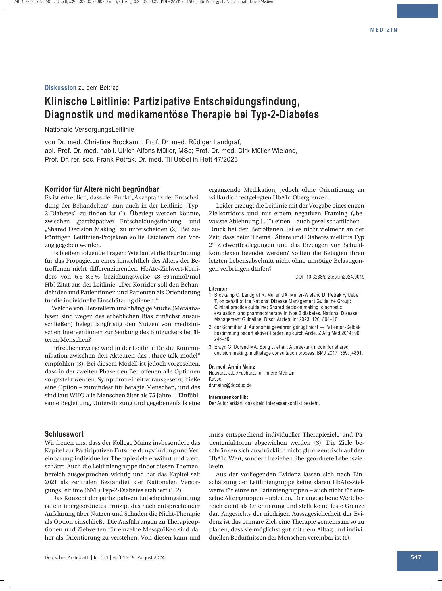Vorschauseite 1: Schlusswort – Deutsches Ärzteblatt