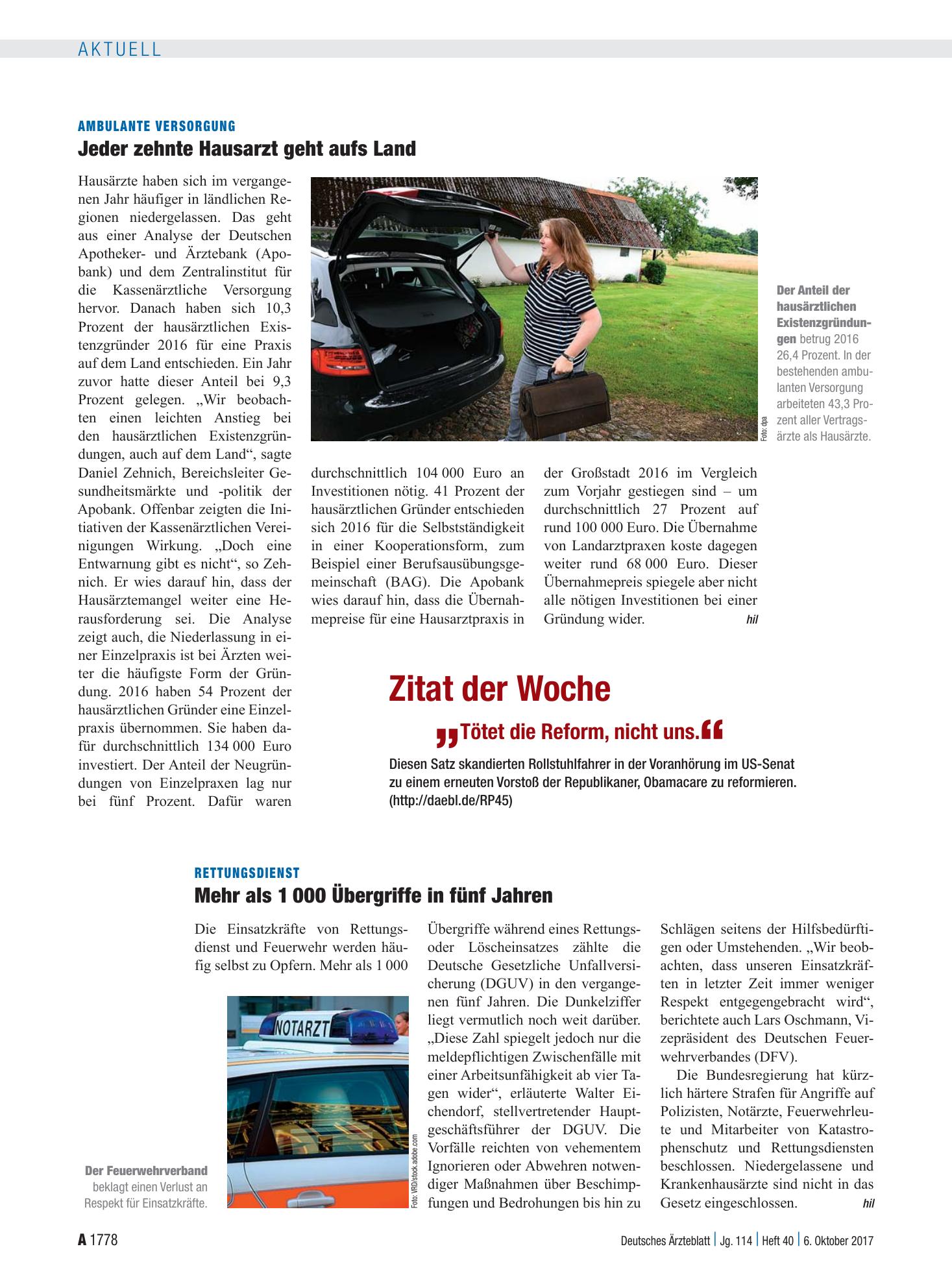 Vorschauseite 1: Zitat der Woche – Deutsches Ärzteblatt