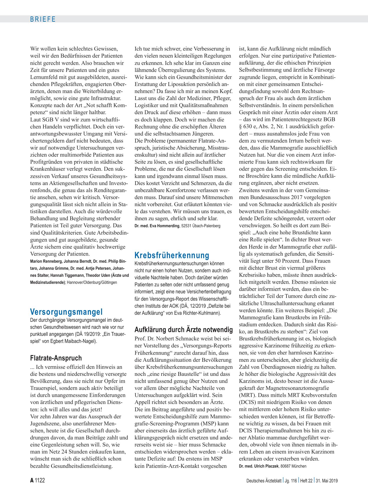 Vorschauseite 1: Versorgungsmangel: Flatrate-Anspruch – Deutsches Ärzteblatt