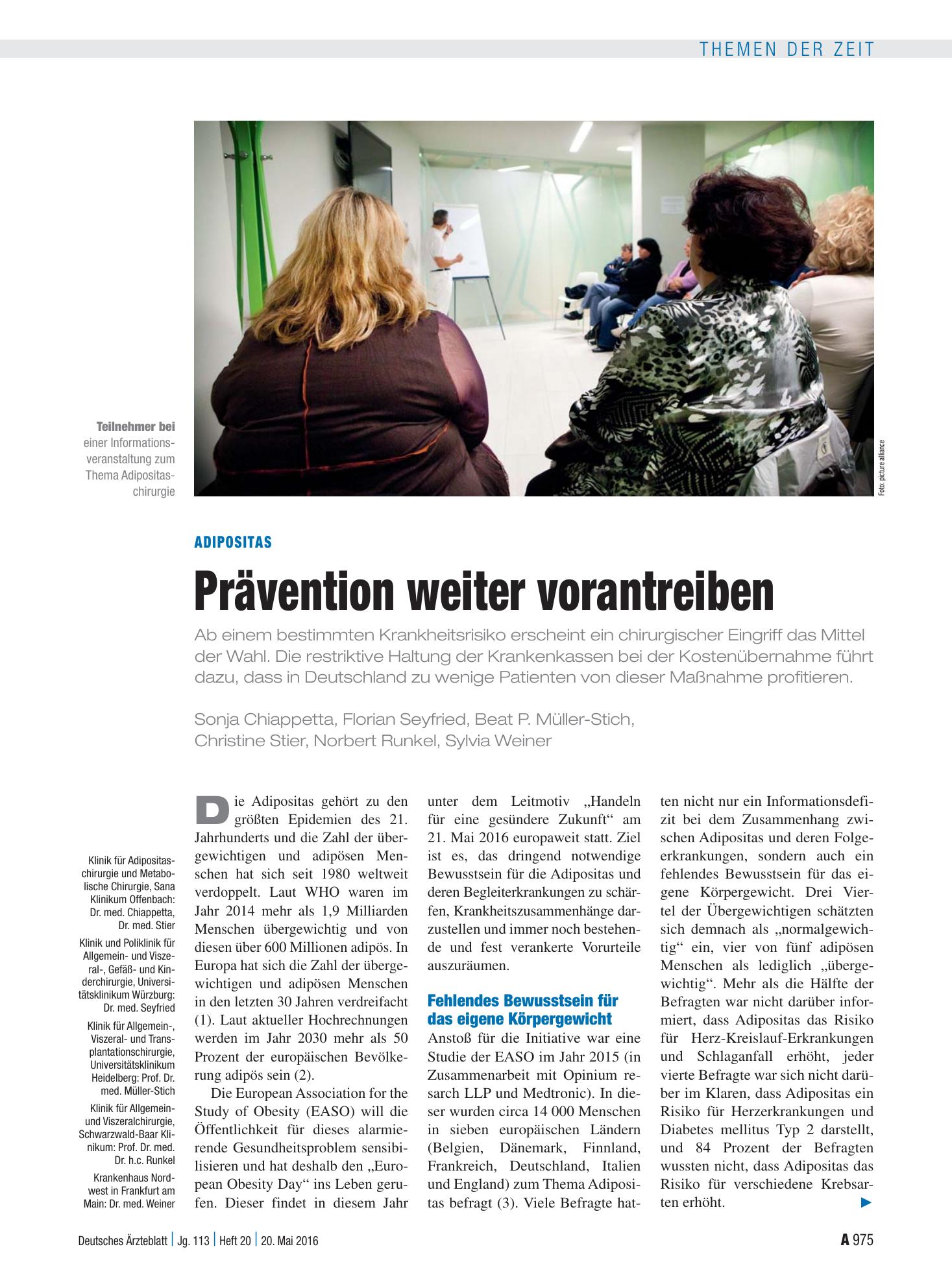 Vorschauseite 1: Adipositas: Prävention weiter vorantreiben – Deutsches Ärzteblatt