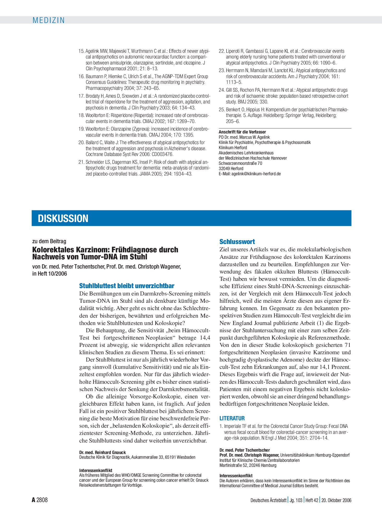 Vorschauseite 1: Kolorektales Karzinom – Frühdiagnose durch Nachweis von Tumor-DNA im Stuhl: Schlusswort – Deutsches Ärzteblatt