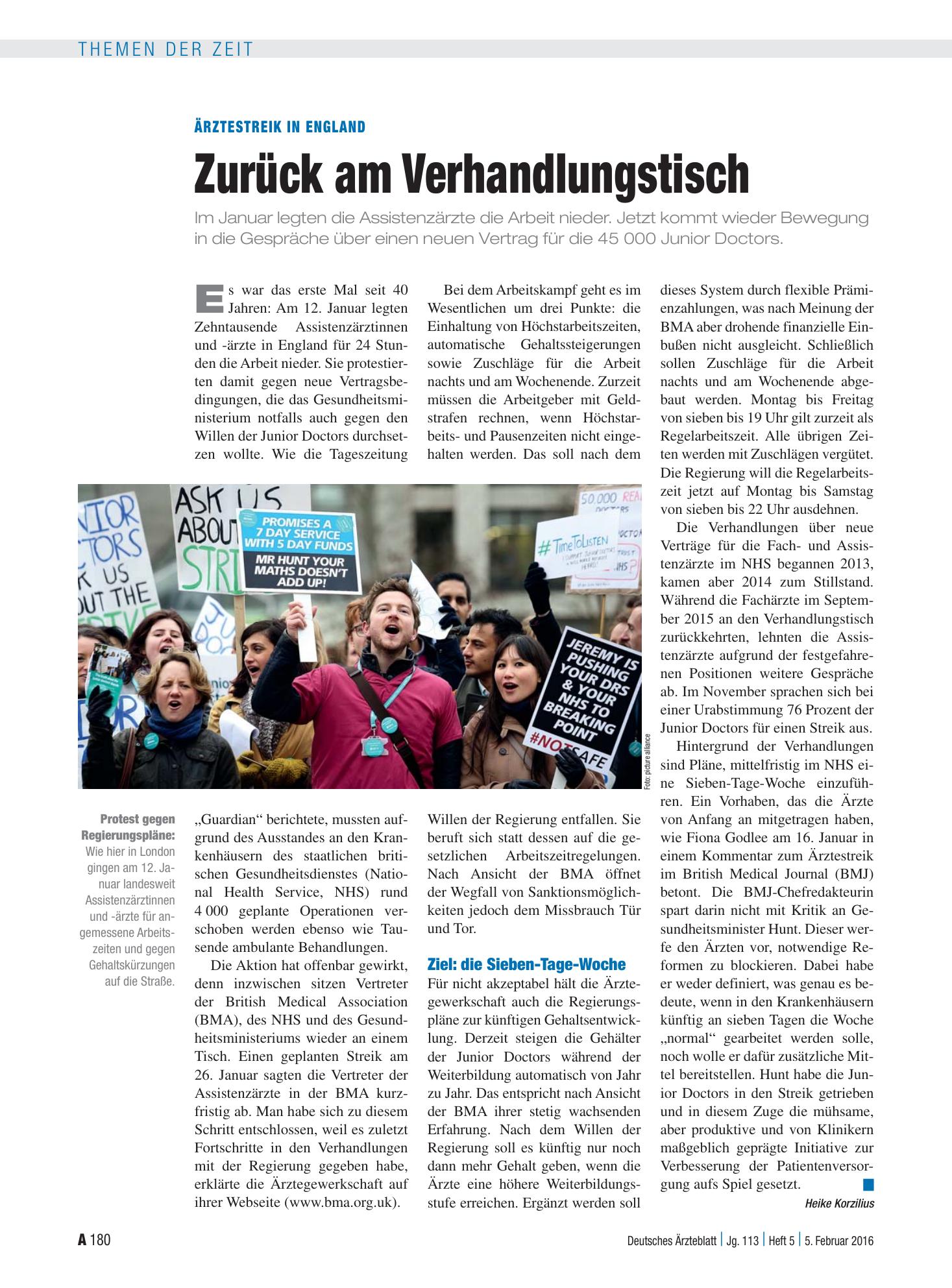 Vorschauseite 1: Ärztestreik in England: Zurück am Verhandlungstisch – Deutsches Ärzteblatt
