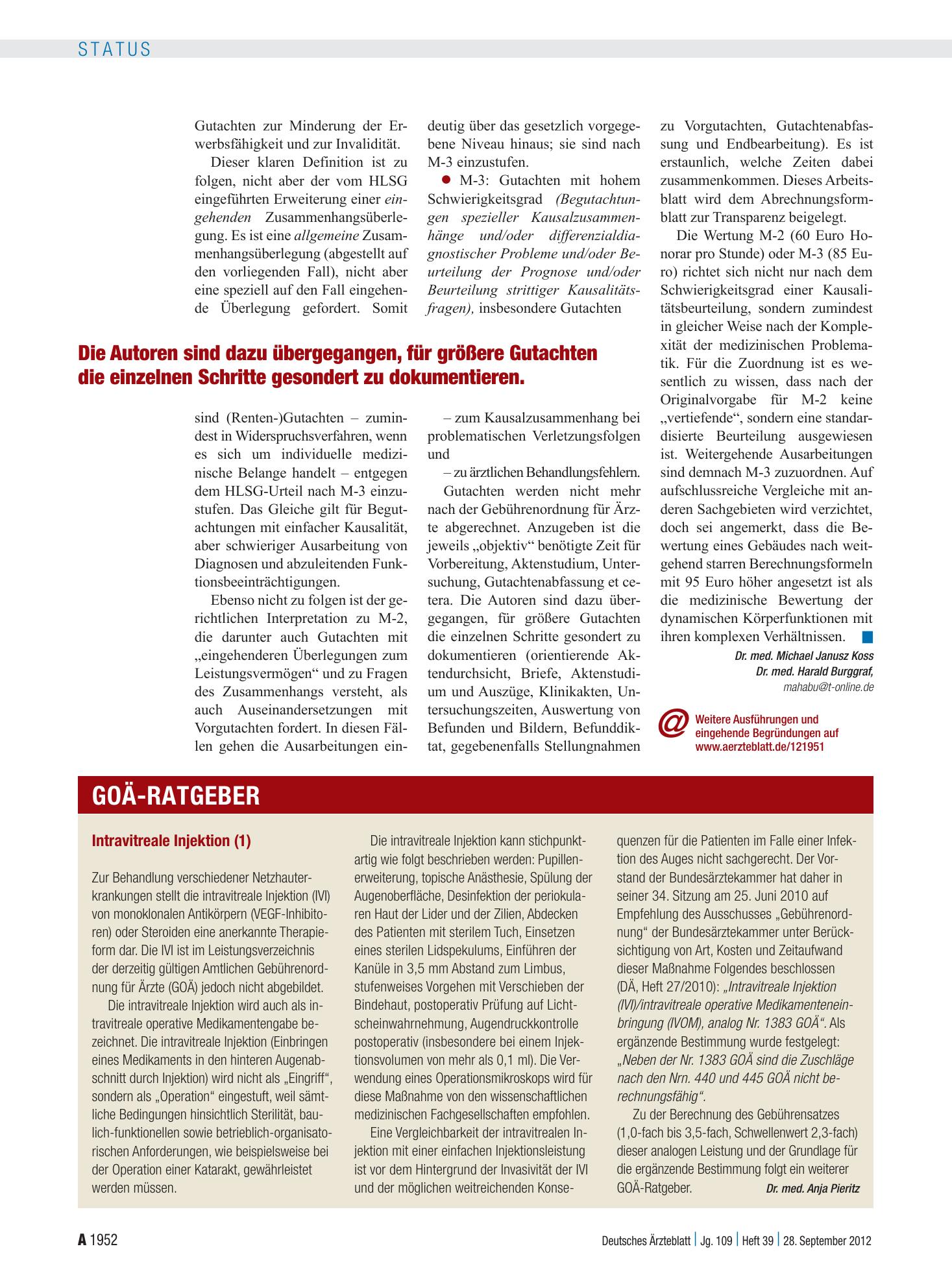 Vorschauseite 1: Intravitreale Injektion (1) – Deutsches Ärzteblatt