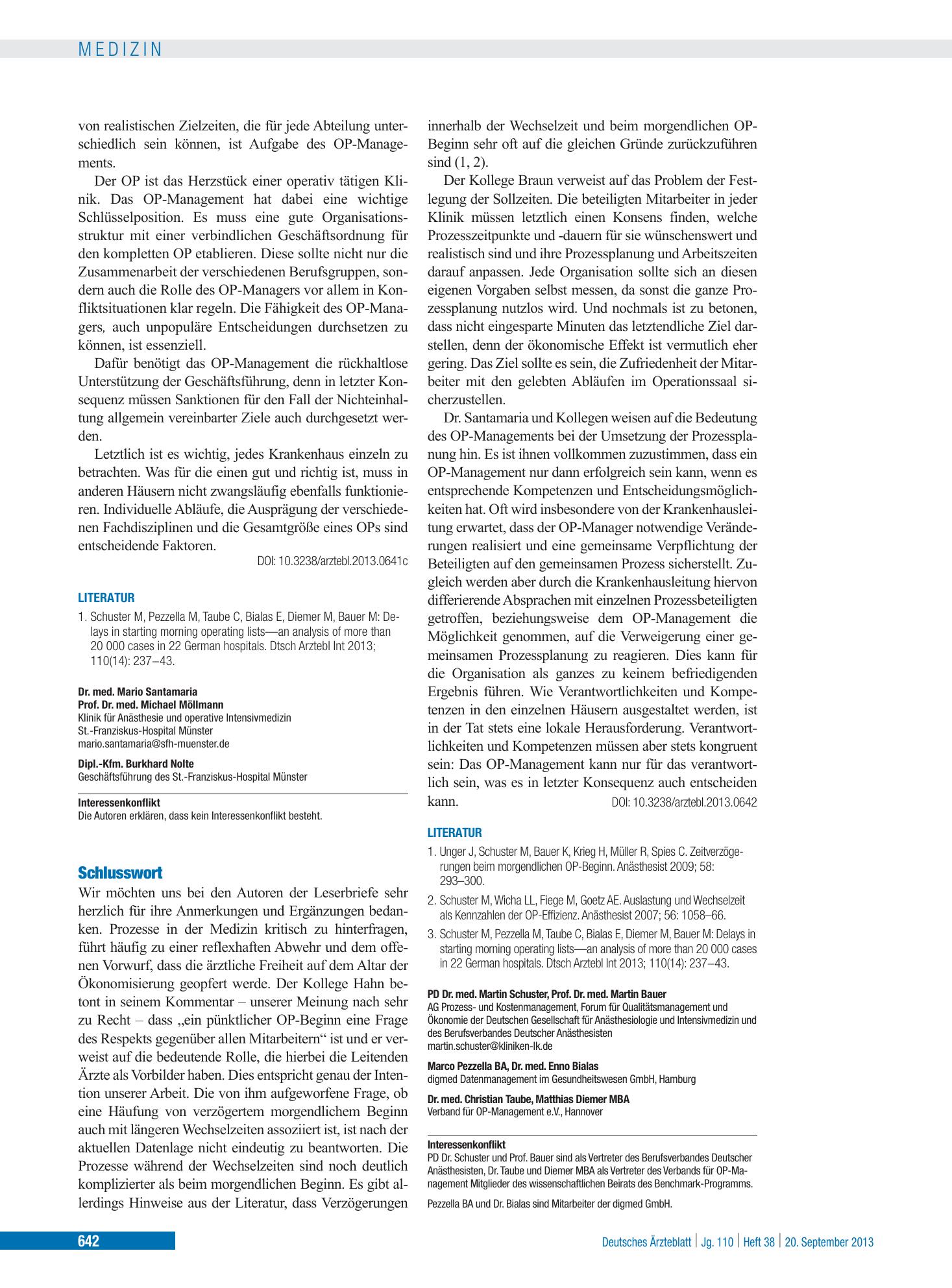 Vorschauseite 1: Schlusswort – Deutsches Ärzteblatt