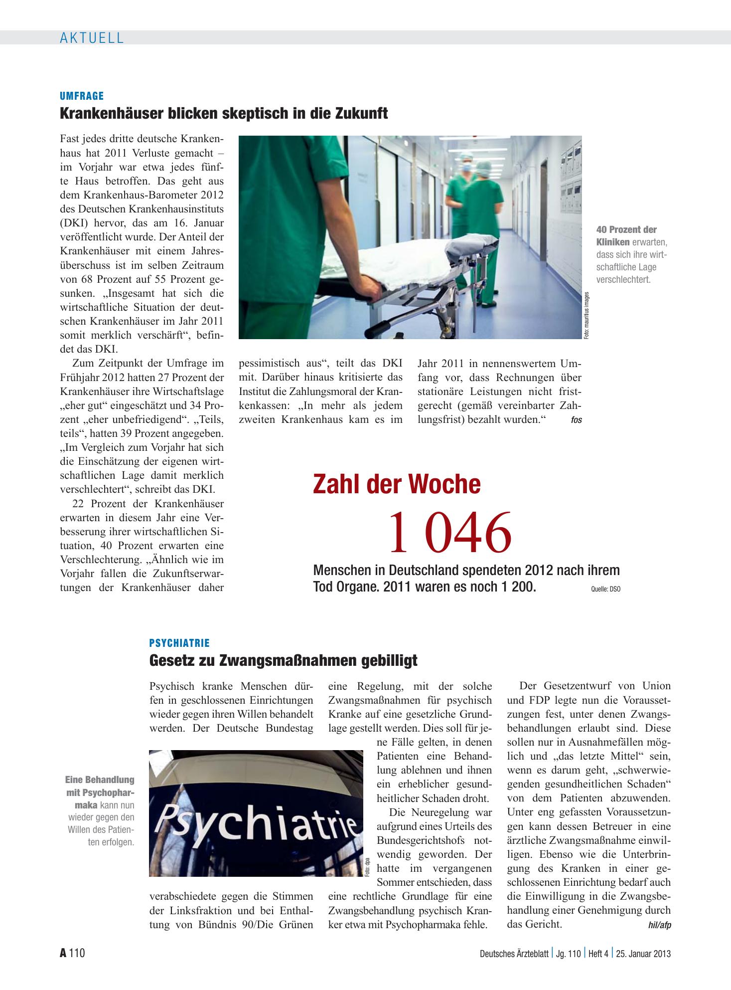 Vorschauseite 1: Zahl der Woche 1 046 – Deutsches Ärzteblatt
