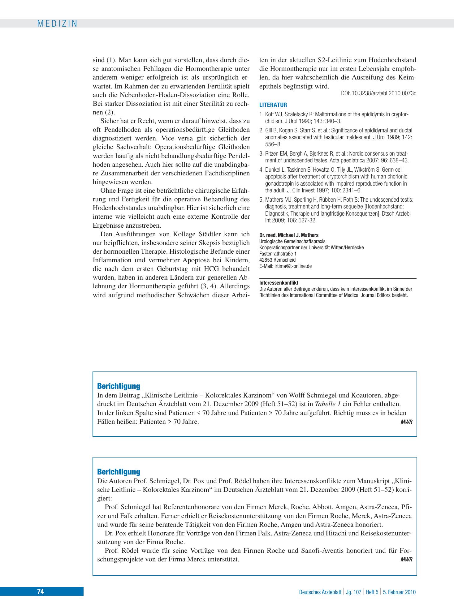 Vorschauseite 1: Berichtigung – Deutsches Ärzteblatt