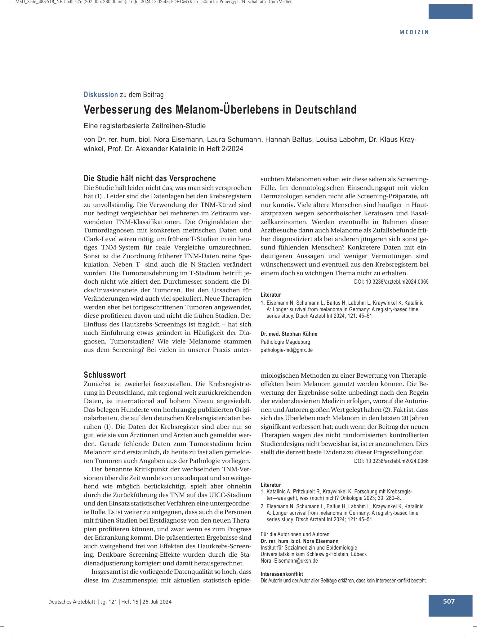 Vorschauseite 1: Schlusswort – Deutsches Ärzteblatt