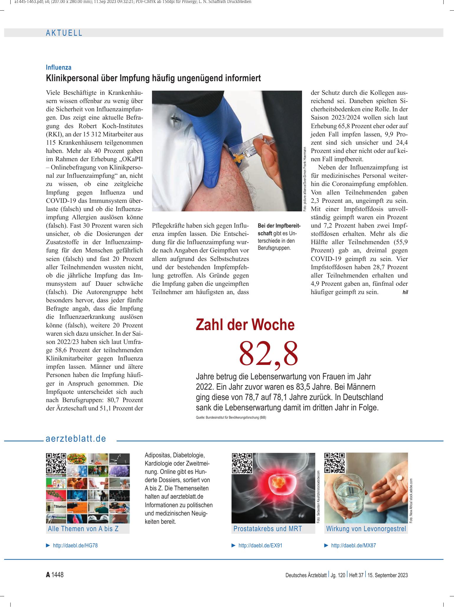 Vorschauseite 1: aerzteblatt.de – Deutsches Ärzteblatt