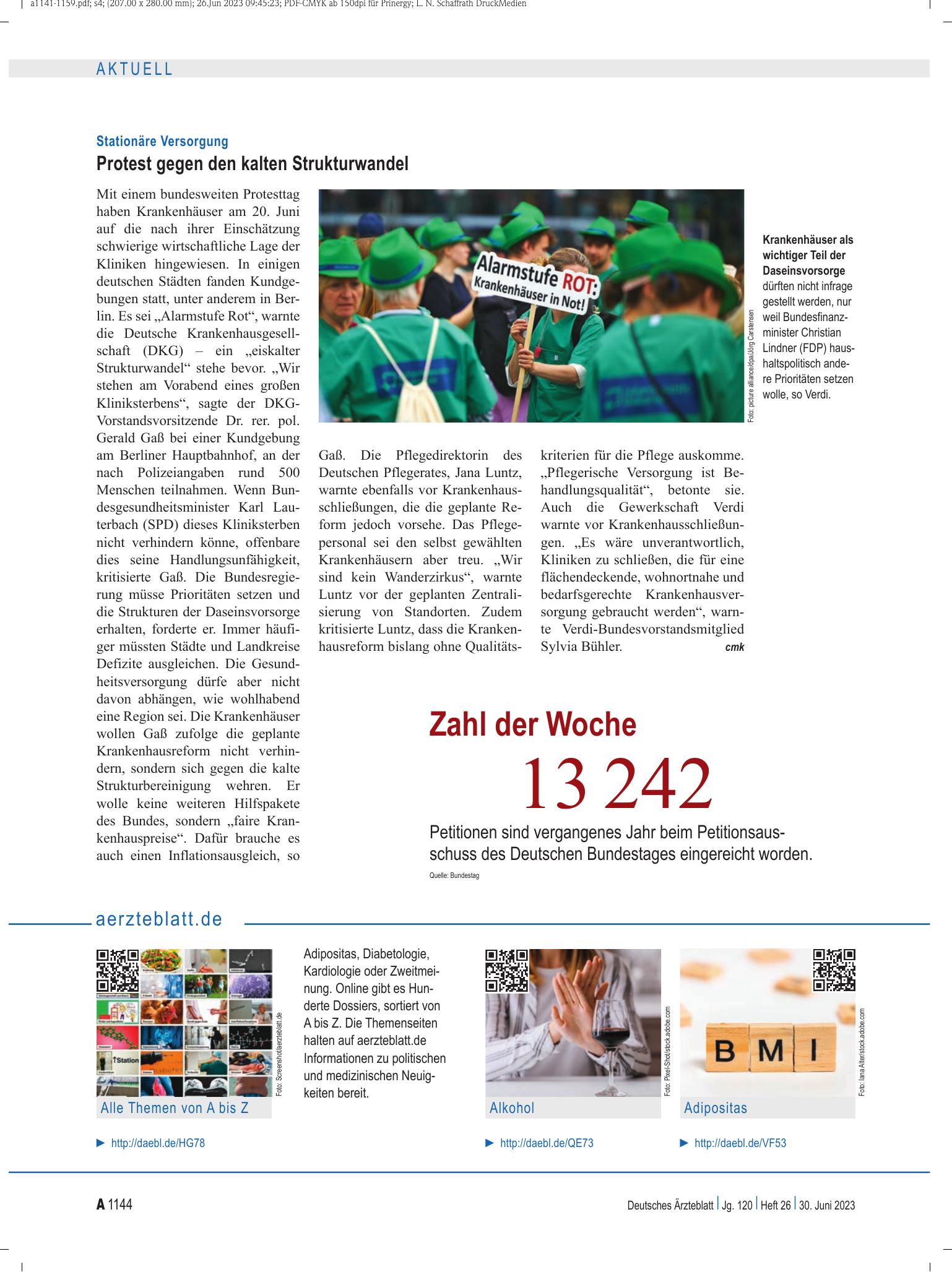 Vorschauseite 1: aerzteblatt.de – Deutsches Ärzteblatt