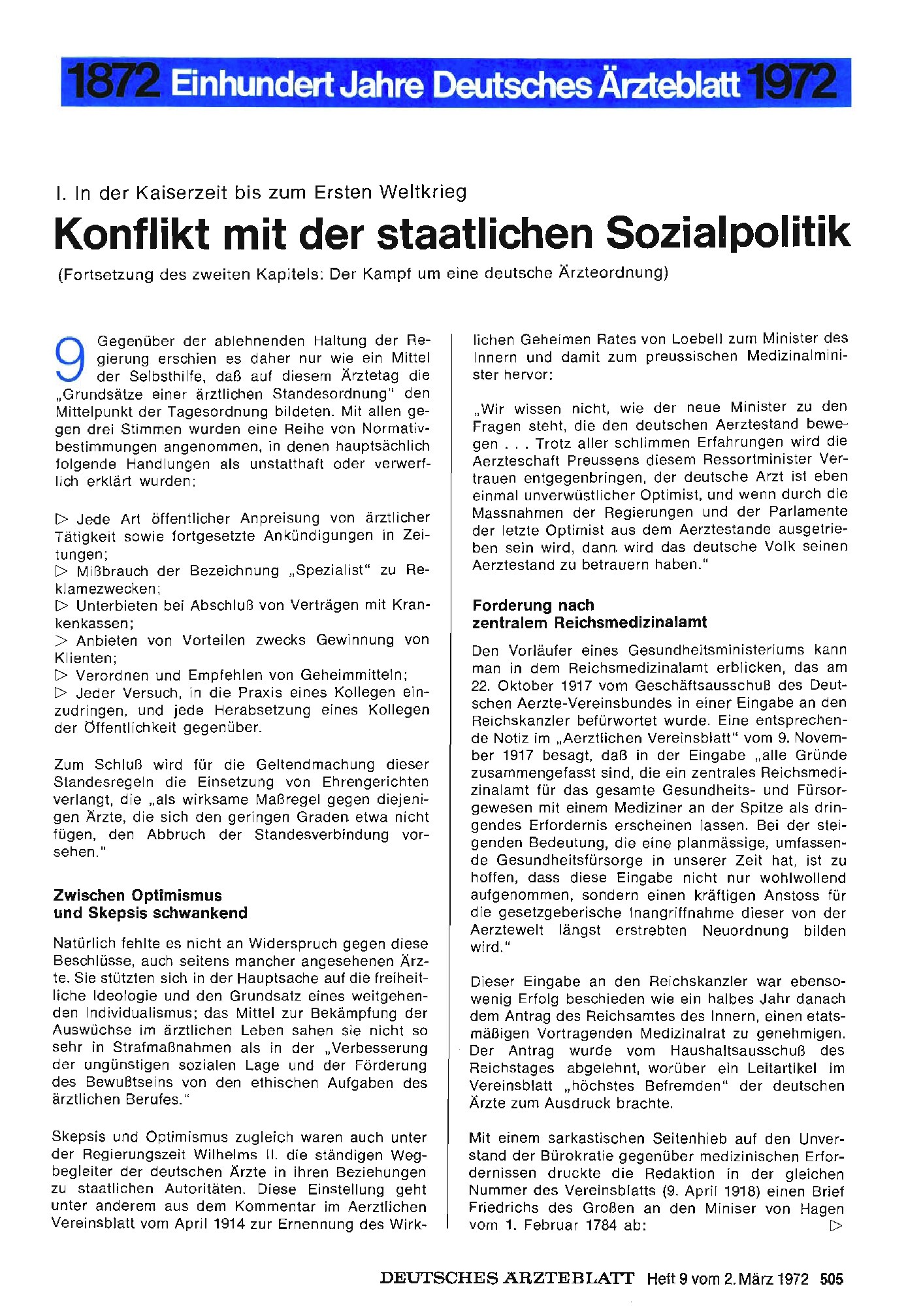 Vorschauseite 1: I. In der Kaiserzeit bis zum Ersten Weltkrieg: Konflikt mit der staatlichen Sozialpolitik