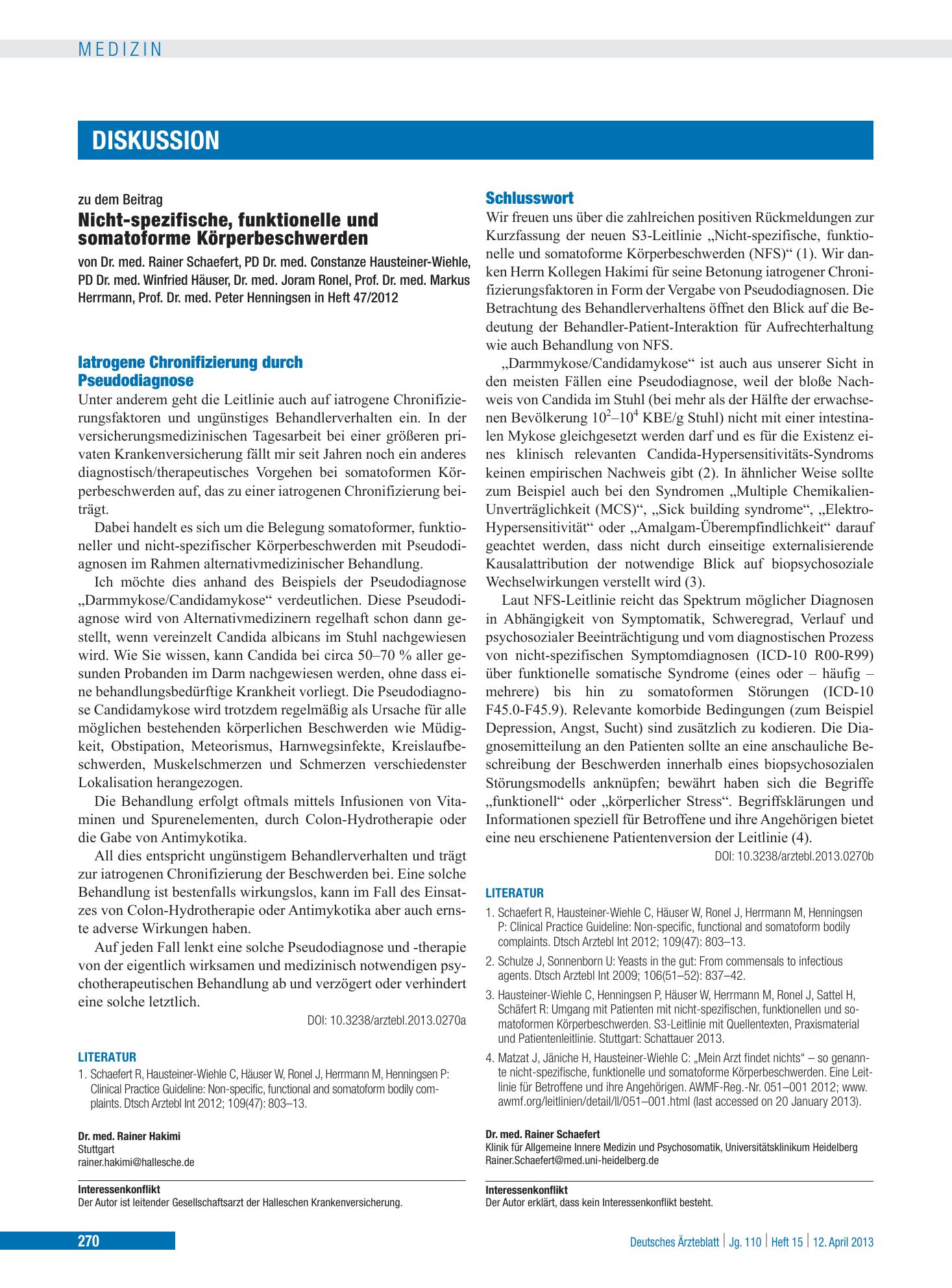 Vorschauseite 1: Schlusswort – Deutsches Ärzteblatt
