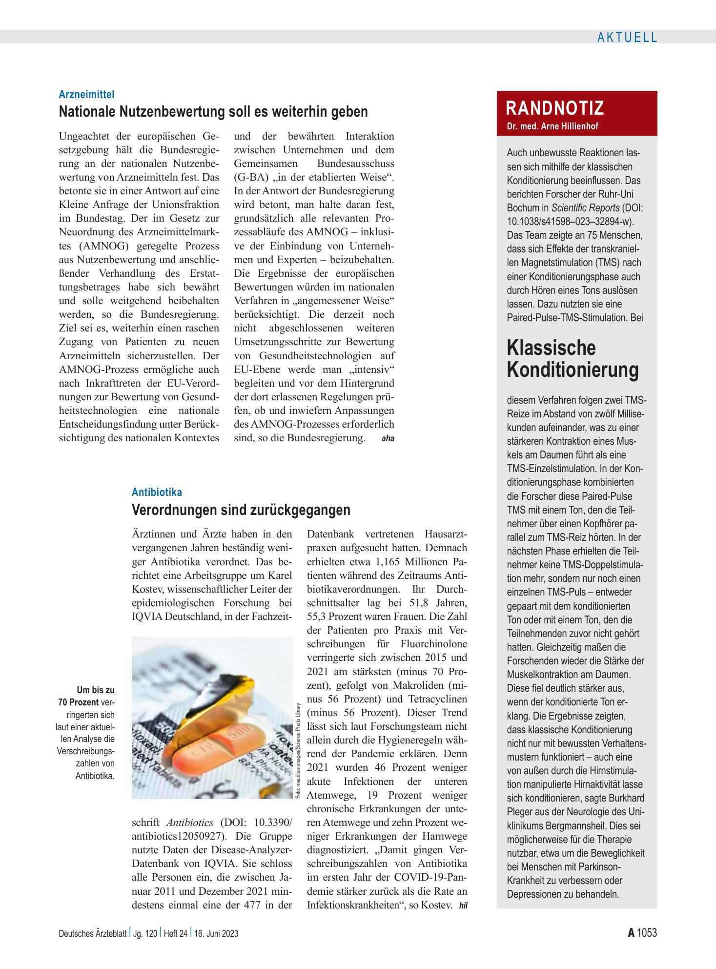 Vorschauseite 1: Randnotiz: Klassische Konditionierung – Deutsches Ärzteblatt