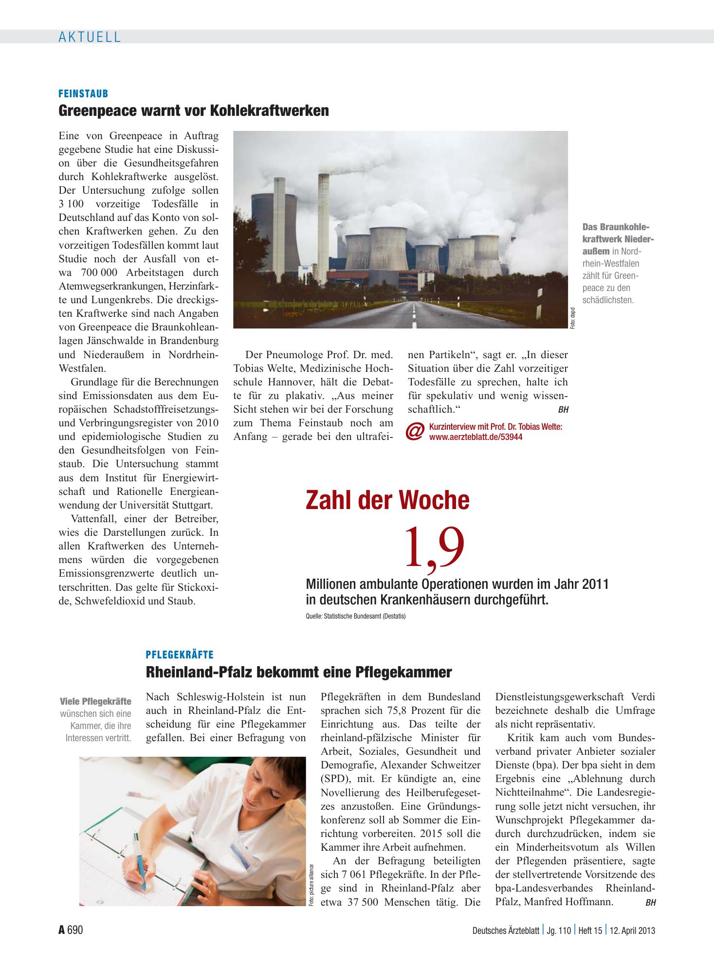 Vorschauseite 1: Zahl der Woche 1,9 – Deutsches Ärzteblatt