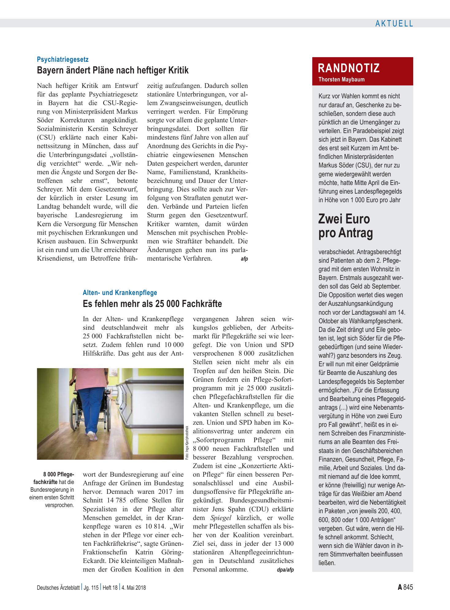 Vorschauseite 1: Randnotiz: Zwei Euro pro Antrag – Deutsches Ärzteblatt