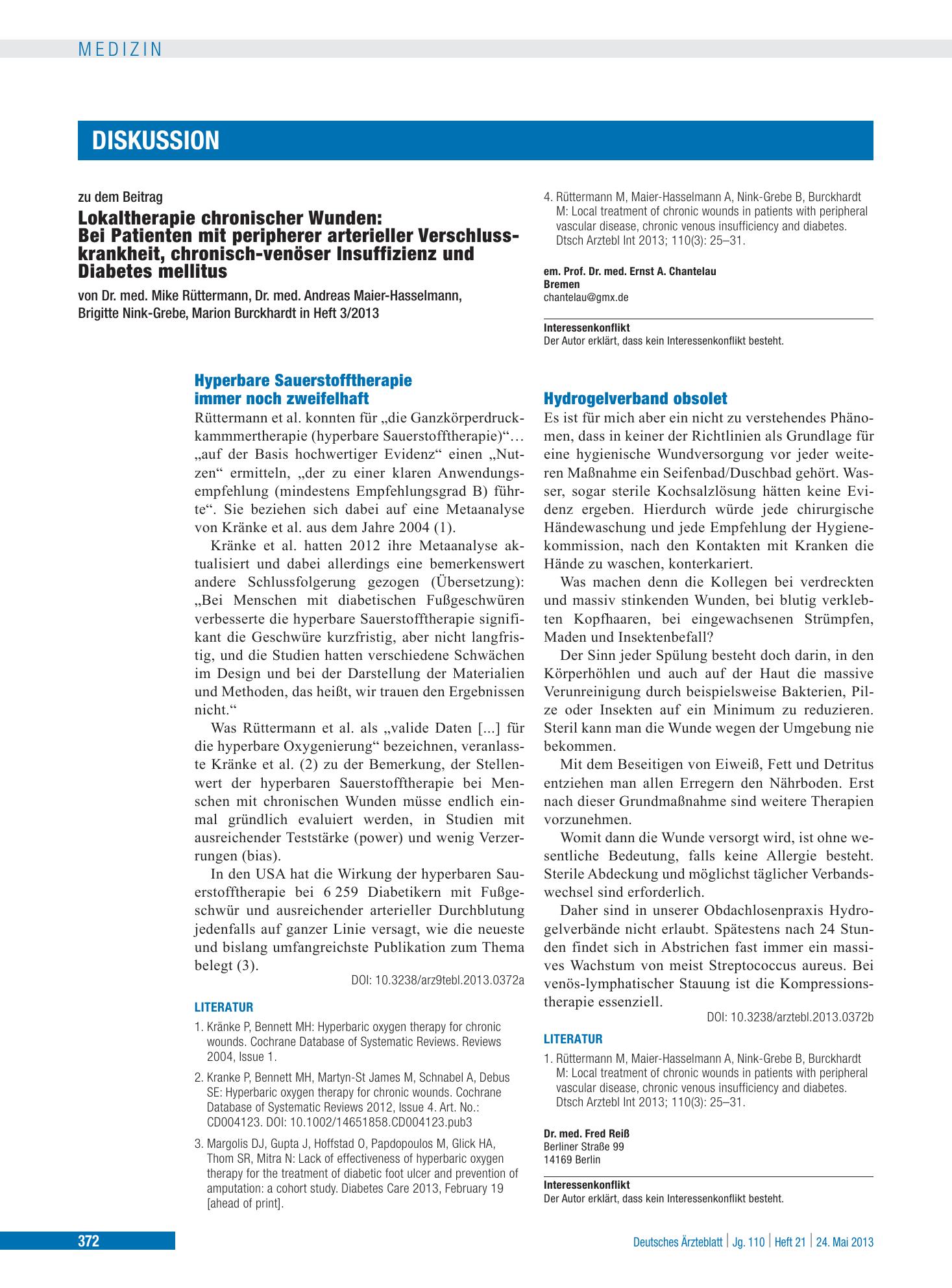 Vorschauseite 1: Hydrogelverband obsolet – Deutsches Ärzteblatt