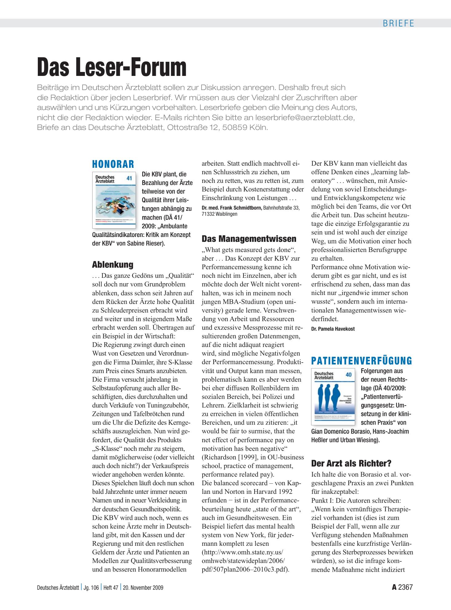Vorschauseite 1: Honorar: Ablenkung – Deutsches Ärzteblatt
