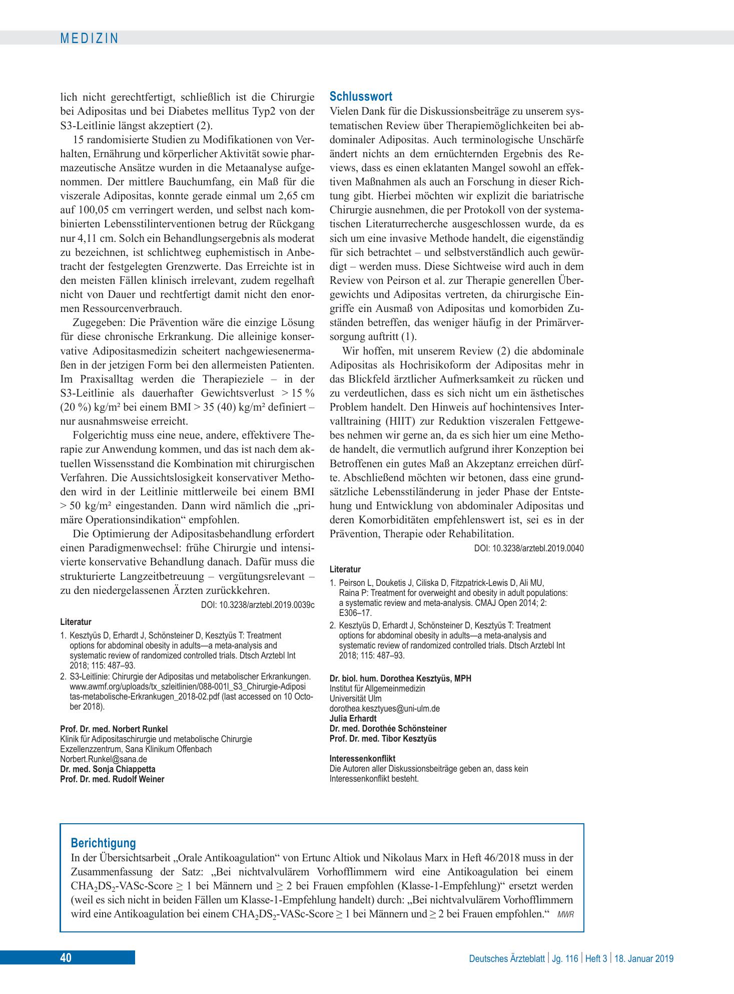 Vorschauseite 1: Berichtigung – Deutsches Ärzteblatt