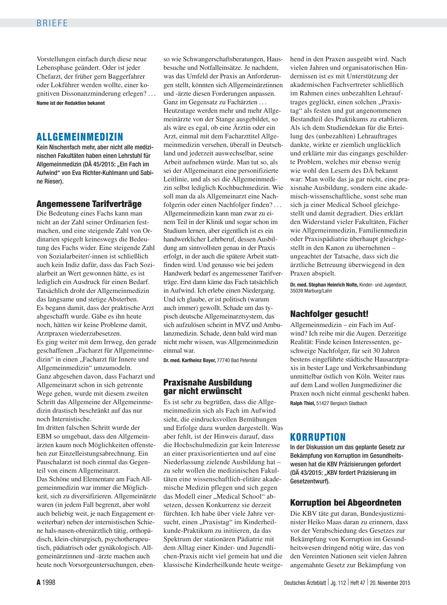 Vorschauseite 1: Korruption: Korruption bei Abgeordneten – Deutsches Ärzteblatt