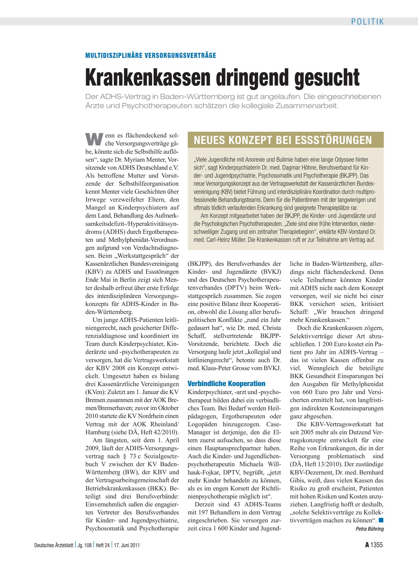 Vorschauseite 1: Multidisziplinäre Versorgungsverträge: Krankenkassen dringend gesucht – Deutsches Ärzteblatt