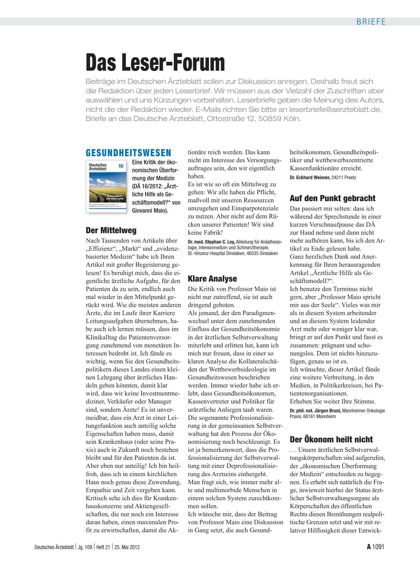 Vorschauseite 1: Gesundheitswesen: Klare Analyse – Deutsches Ärzteblatt