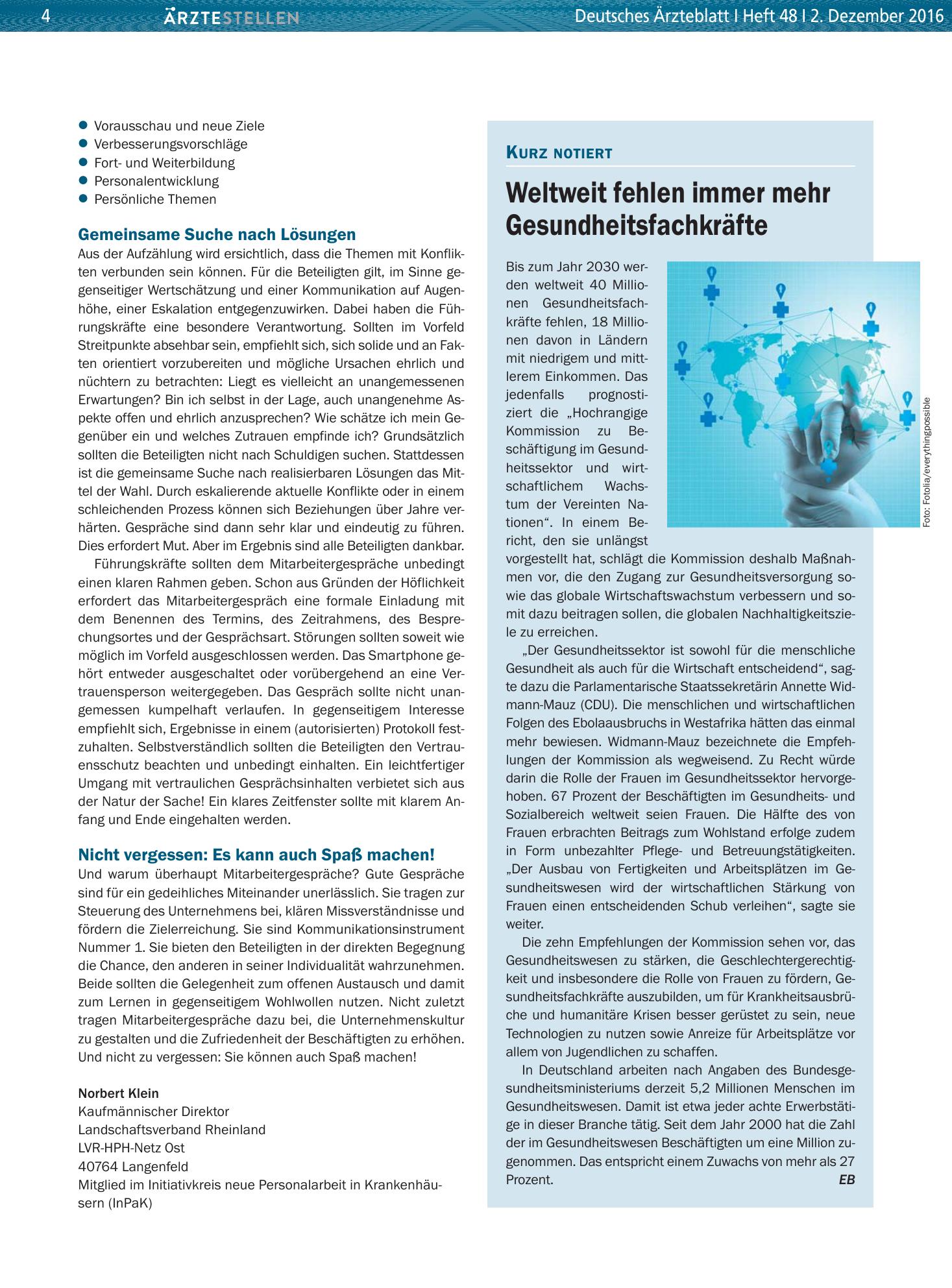 Vorschauseite 1: Weltweit fehlen immer mehr Gesundheitsfachkräfte – Deutsches Ärzteblatt
