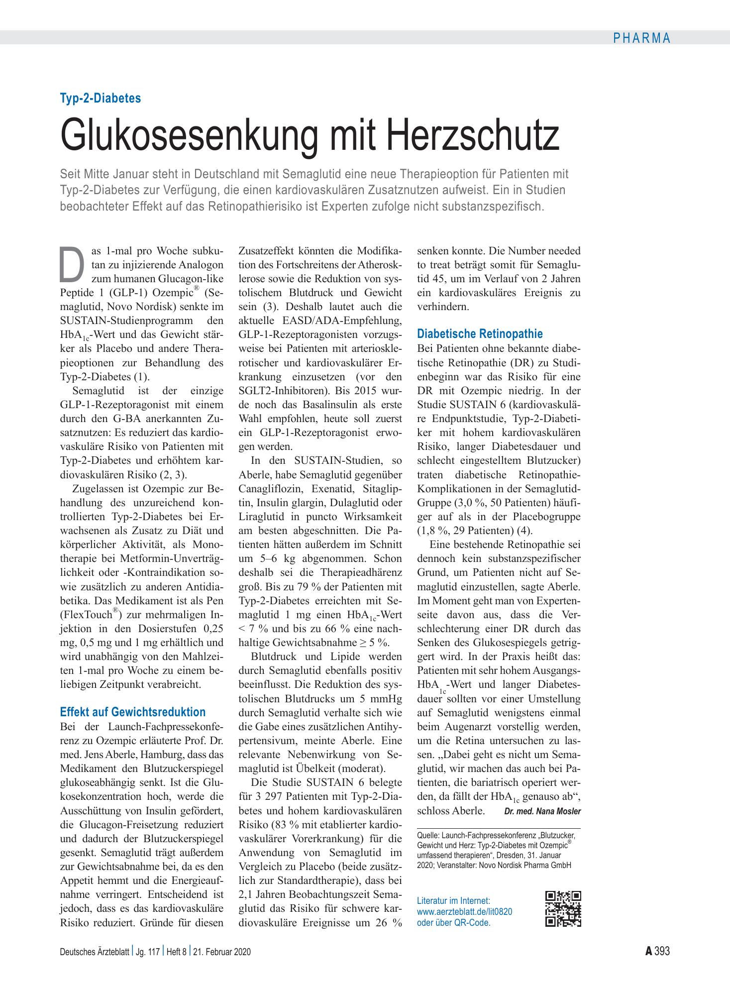 Vorschauseite 1: Typ-2-Diabetes: Glukosesenkung mit Herzschutz – Deutsches Ärzteblatt