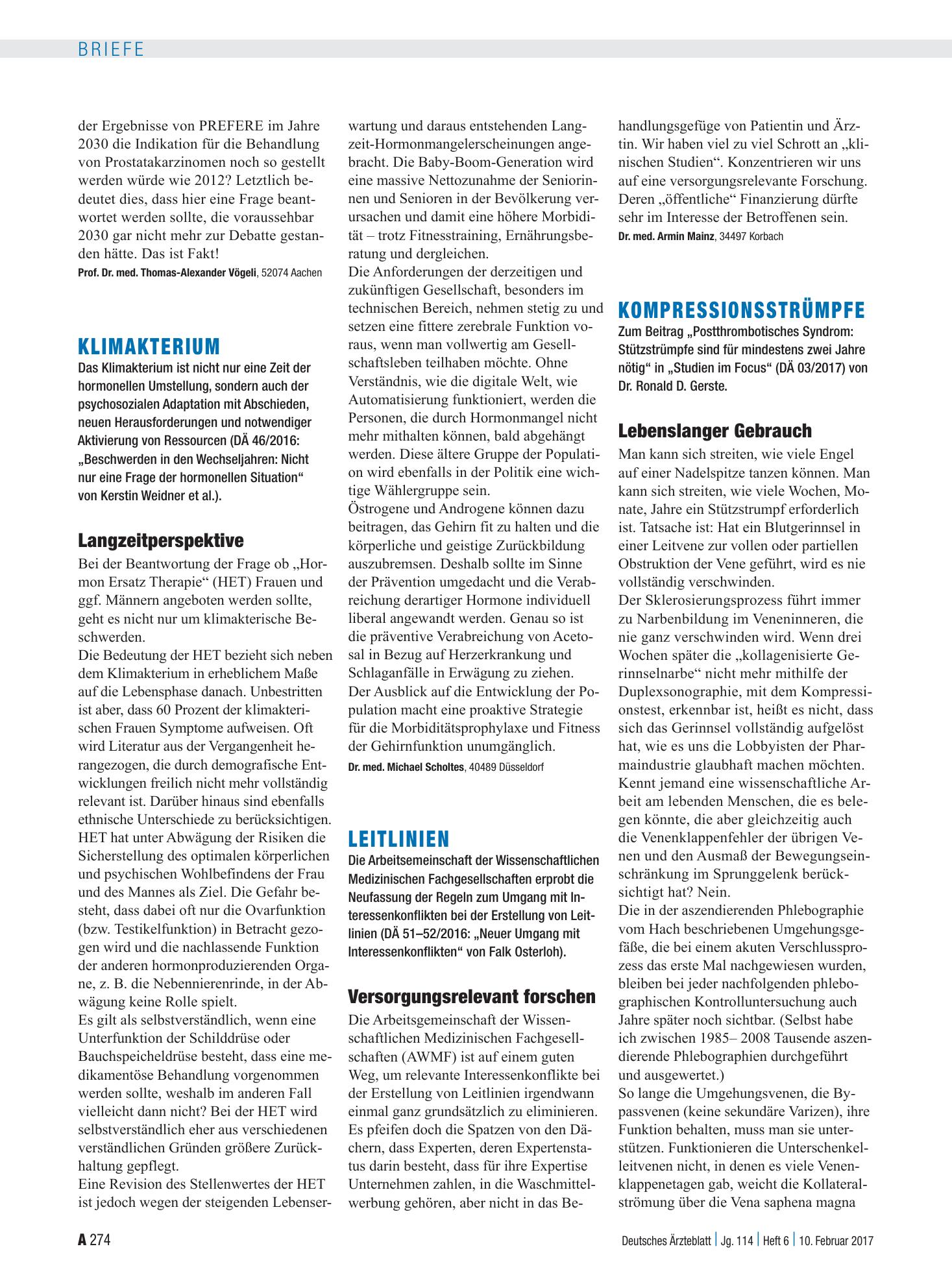 Vorschauseite 1: Kompressionsstrümpfe: Lebenslanger Gebrauch – Deutsches Ärzteblatt