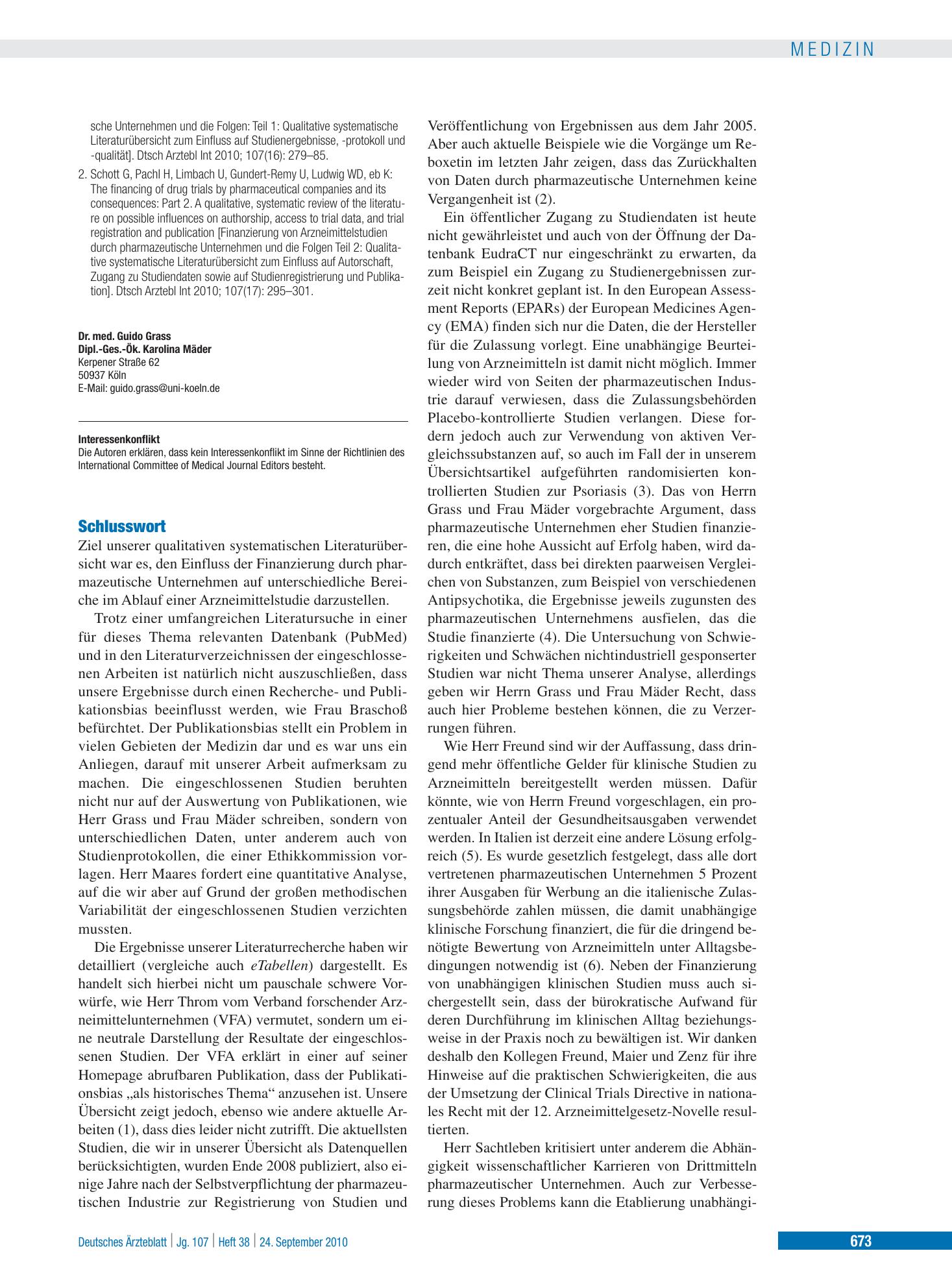 Vorschauseite 1: Schlusswort – Deutsches Ärzteblatt